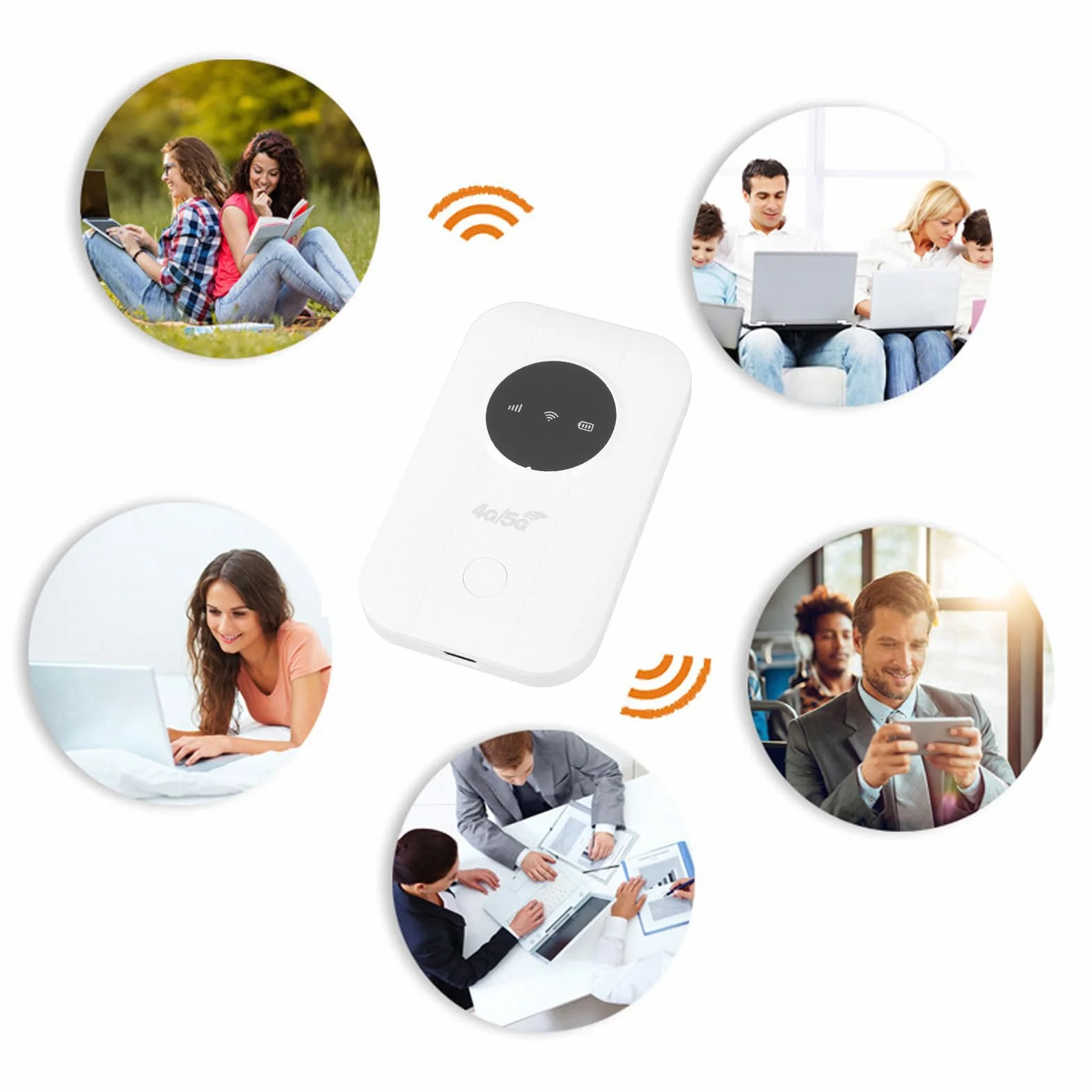 Enrutador de Hotspot Móvil 4G 5G con Ranura de Tarjeta SIM, WiFi de 300 Mbps, 10 Dispositivos Compartido, Enrutador Portátil 4G 5G para Viajes de Negocios Viajeros