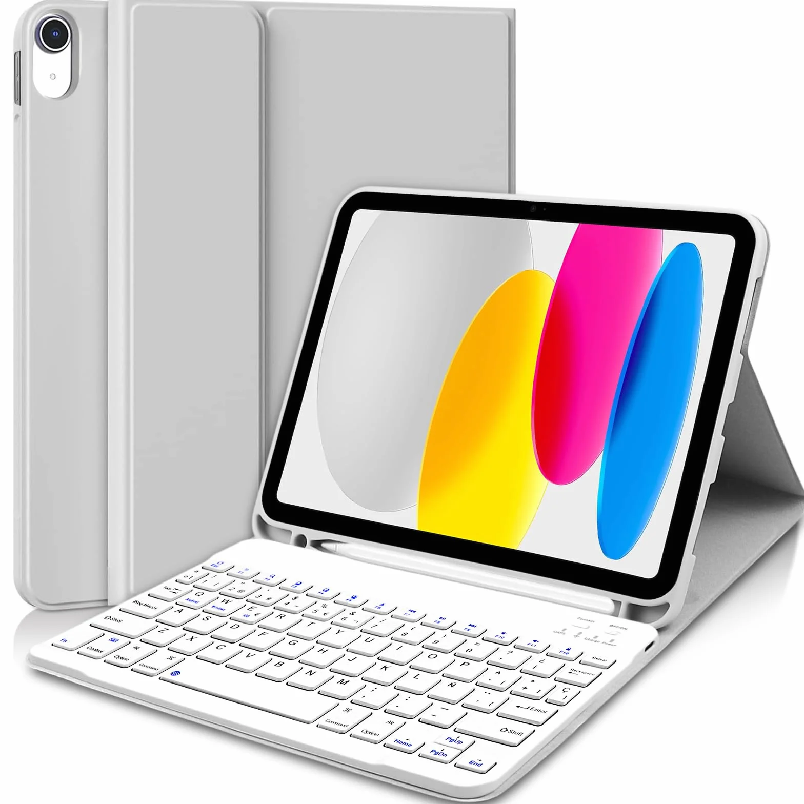 Funda con Teclado para for iPad A16 11ª /10ª Generación (10,9 Pulgadas 2022/11 Pulgadas A16 2025), Funda Teclado iPad 11/10 Gen Bluetooth Inalámbrico Desmontable, QWERTY Español Ñ