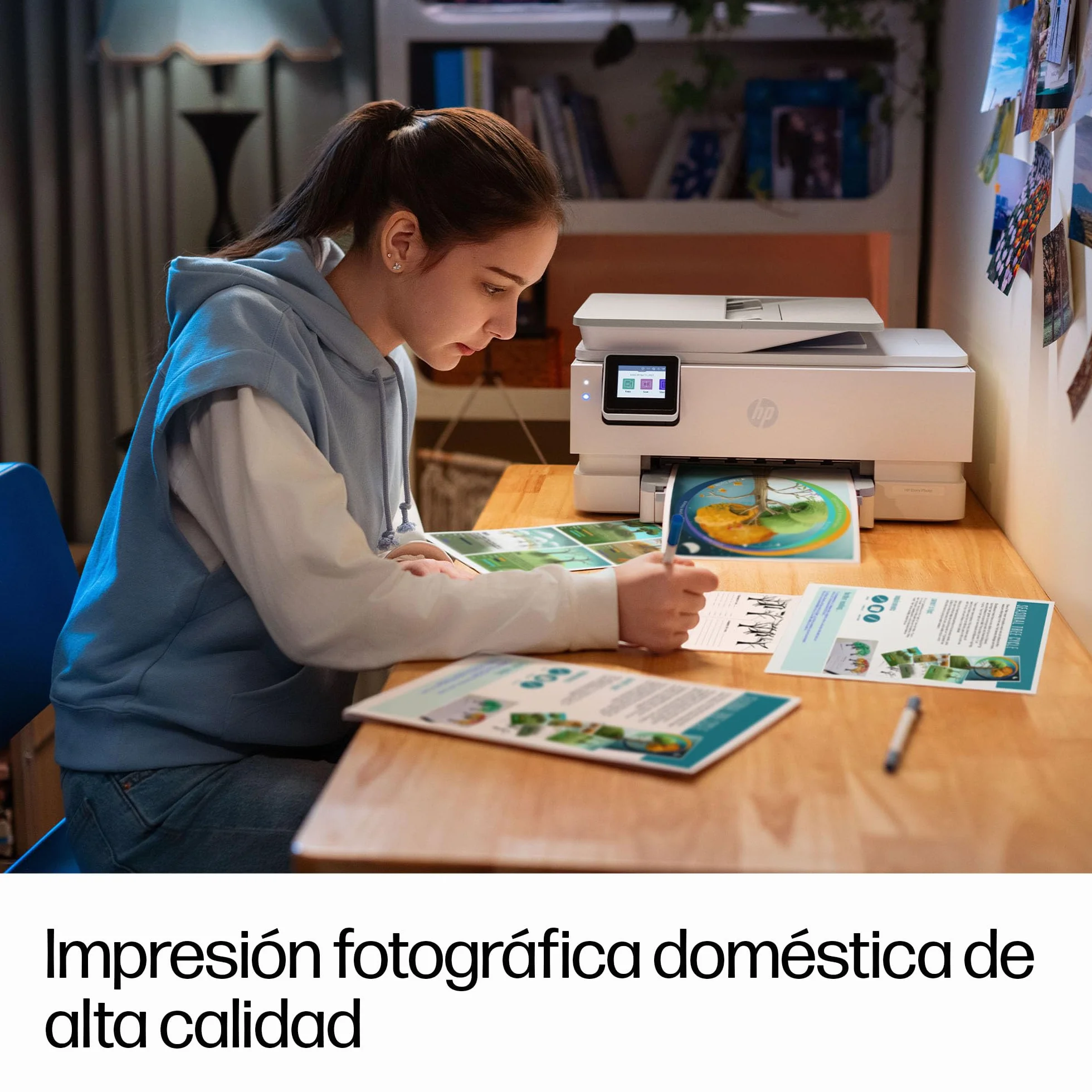 HP Envy Photo 7930, Impresora multifunción de inyección de Tinta A4 a Color, Wi-Fi Doble Banda, impresión automática a Doble Cara, ADF de 35 Hojas, Bandeja para Fotos, 6 Meses de Instant Ink