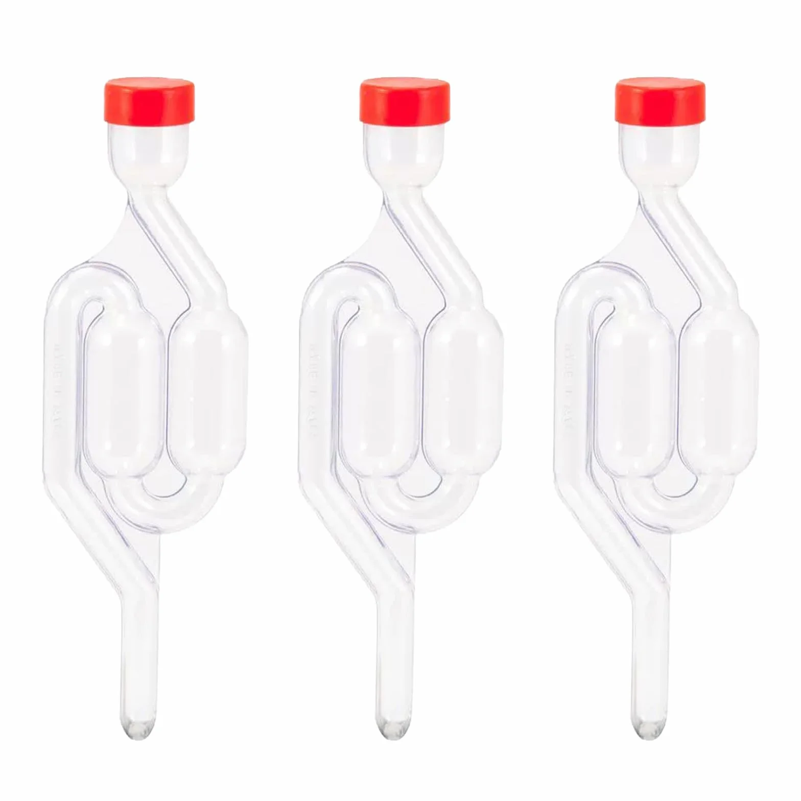 Tubo de Fermentación Airlock con Tapón de Goma, Esclusa de Aire Transparente para Cerveza, Vino y Chucrut, 170mm