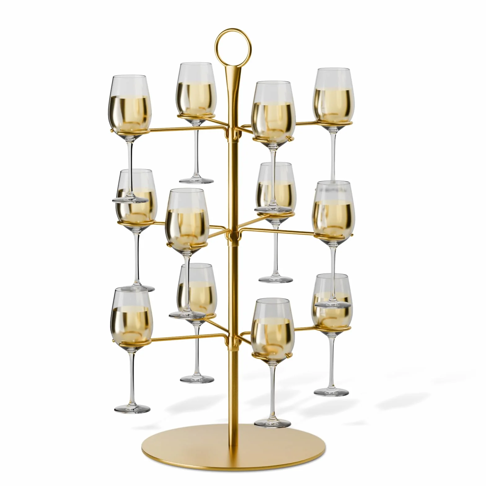 CLOPAE Torre de Champán 3 Piso 12 Vasos Árbol de Cóctel para Fiestas Bodas