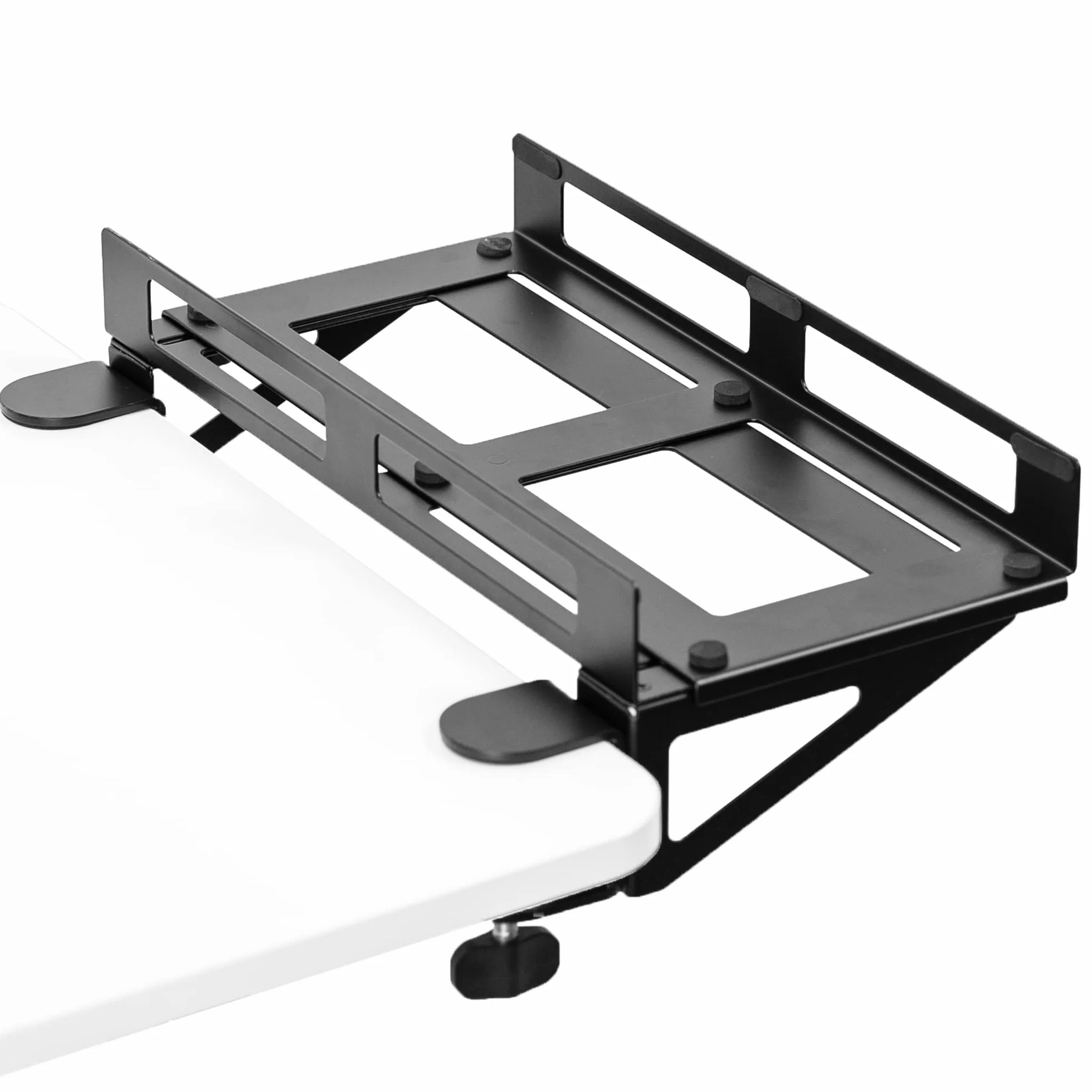 VIVO Soporte extensor de escritorio para PC con opción de montaje en pared, soporte estándar y grande para computadora de juegos, ajustable con bloqueo seguro, negro, MOUNT-PC07G