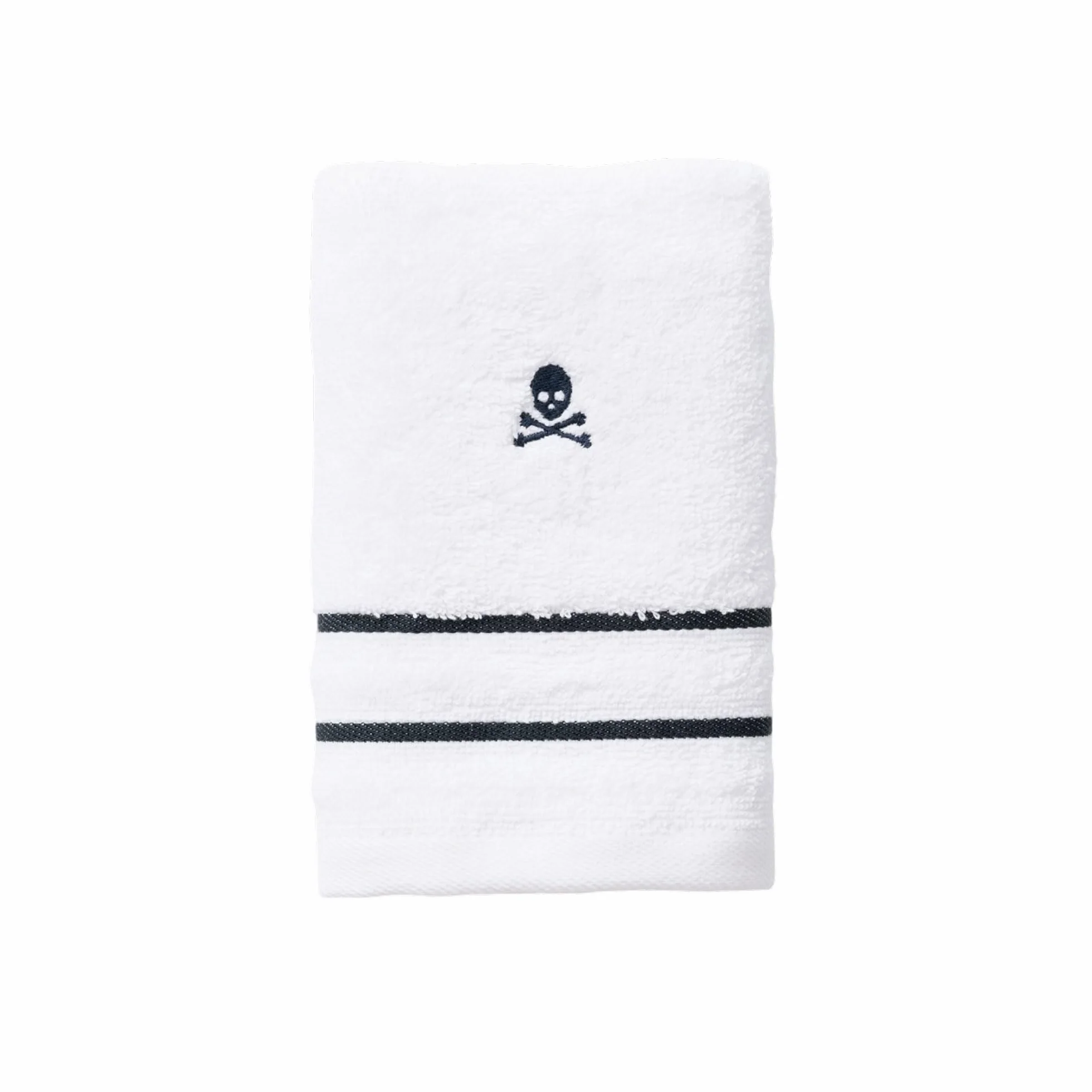 Scalpers Toalla de Invitados Blanca a Rayas 30x50cm 100% Algodón 470GSM Home