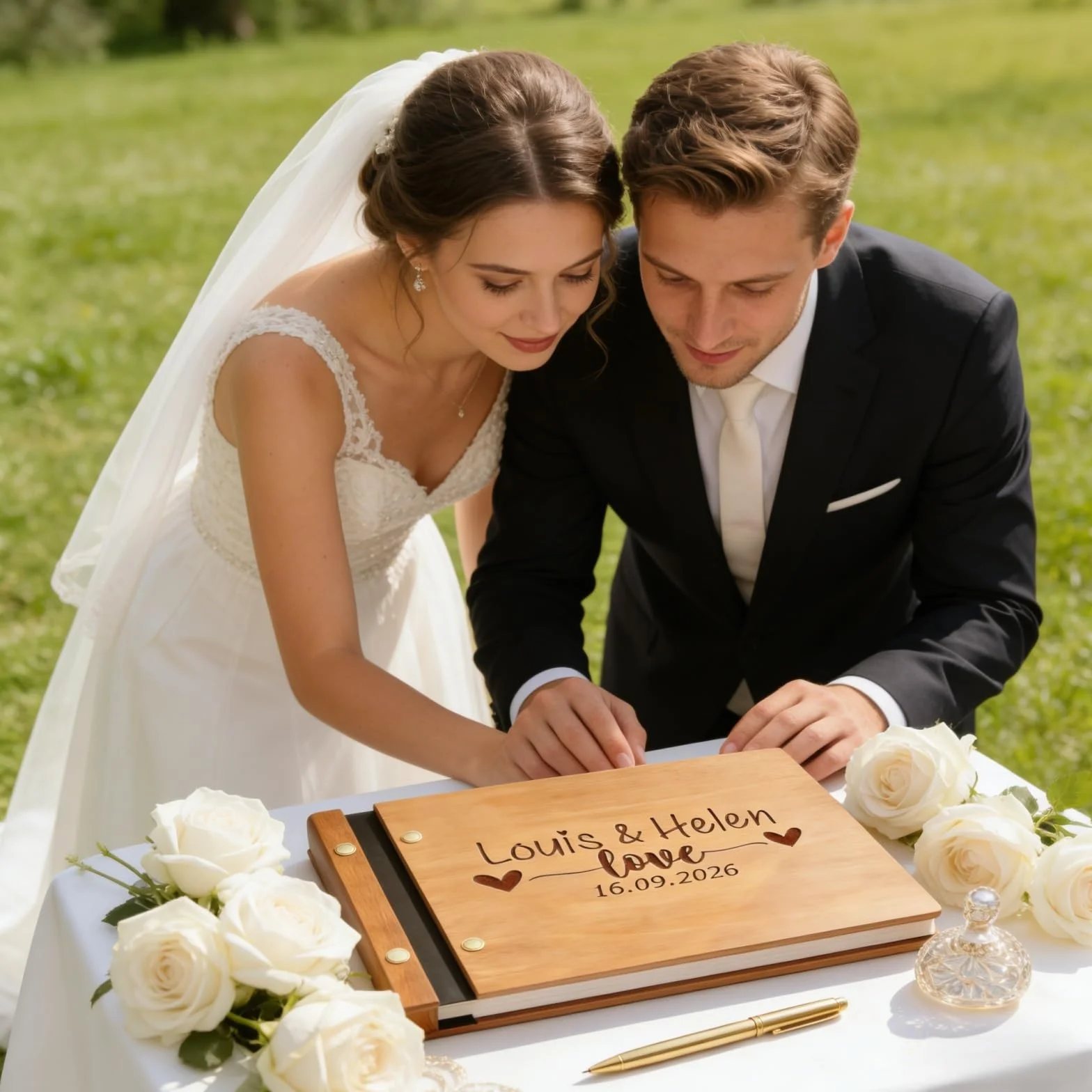 Libro De Visitas De Boda De Madera Personalizado, Álbum De Fotos De Memoria, Tamaño A4