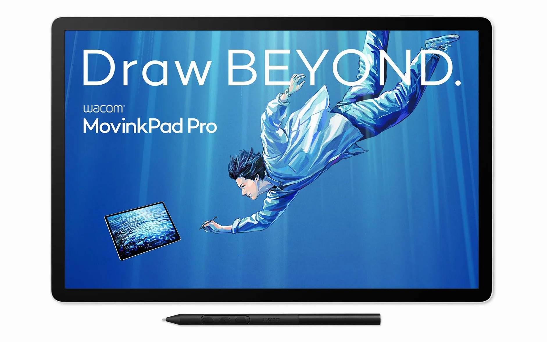 Wacom MovinkPad Pro 14 Tableta Gráfica – Sensación de lápiz sobre Papel con Pantalla OLED para Negros Reales, Contraste excepcional, Respuesta rápida, Vidrio Texturizado Premium, Pro Pen 3 preciso