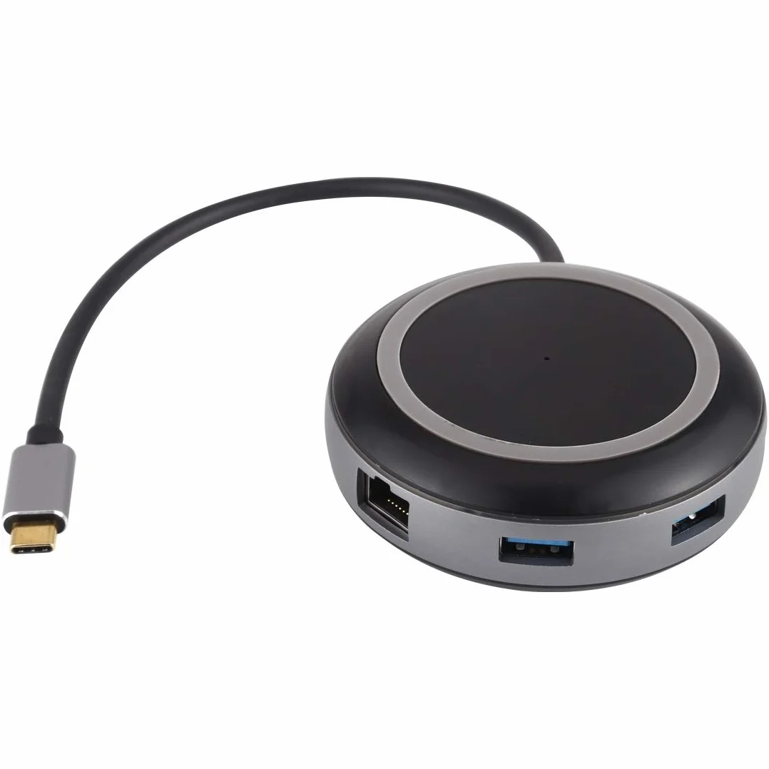 No HUB USB Docking estación Splitter Multifunción Adaptador USB HUB-C/Tipo C A USB 3.0 X 3 + TF Lector De Tarjetas/USB-C/Tipo-C + HDMI + RJ45 + SD Data Hub Extensión