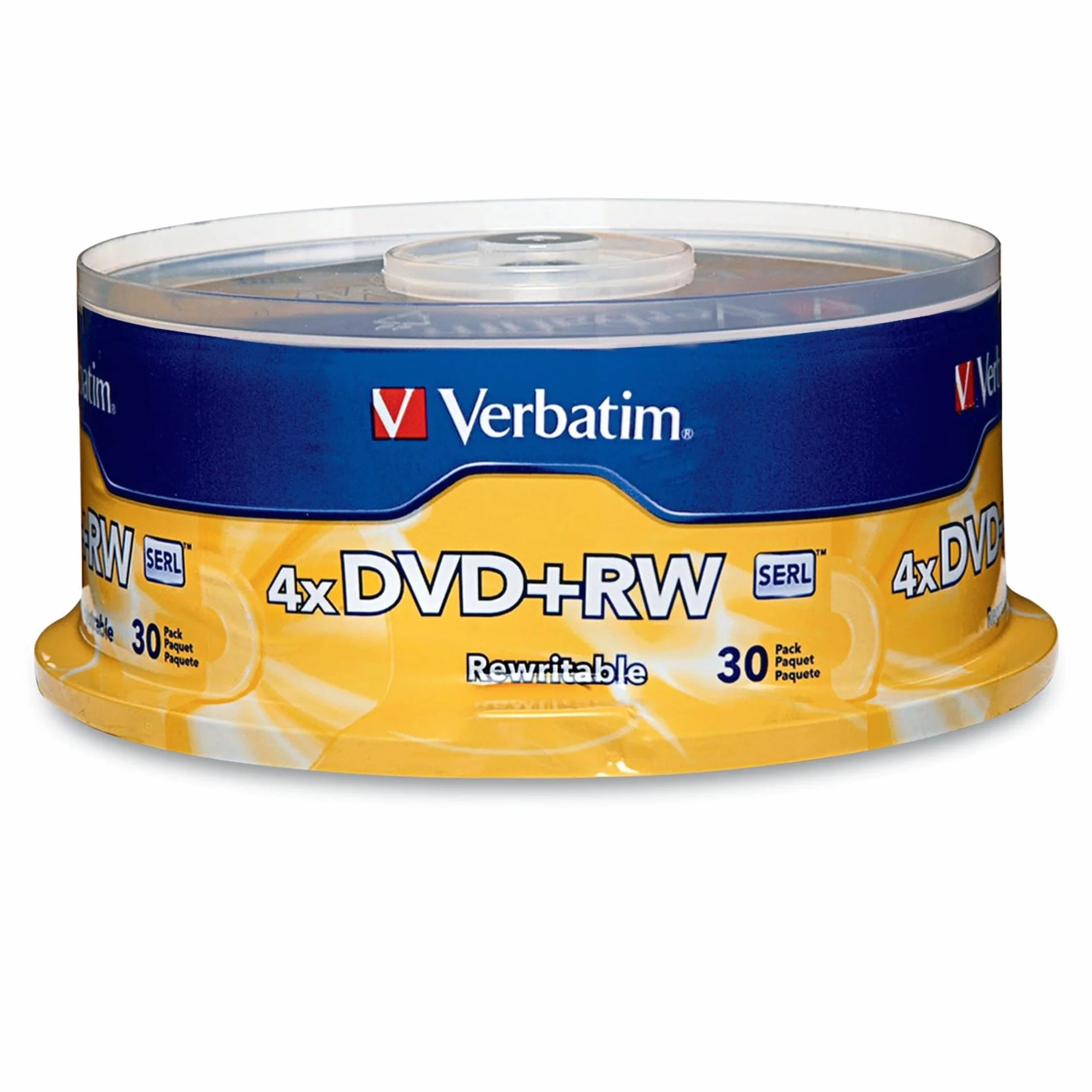 Discos DVD+RW, 4,7 GB, 4X, husillo, 30 Unidades