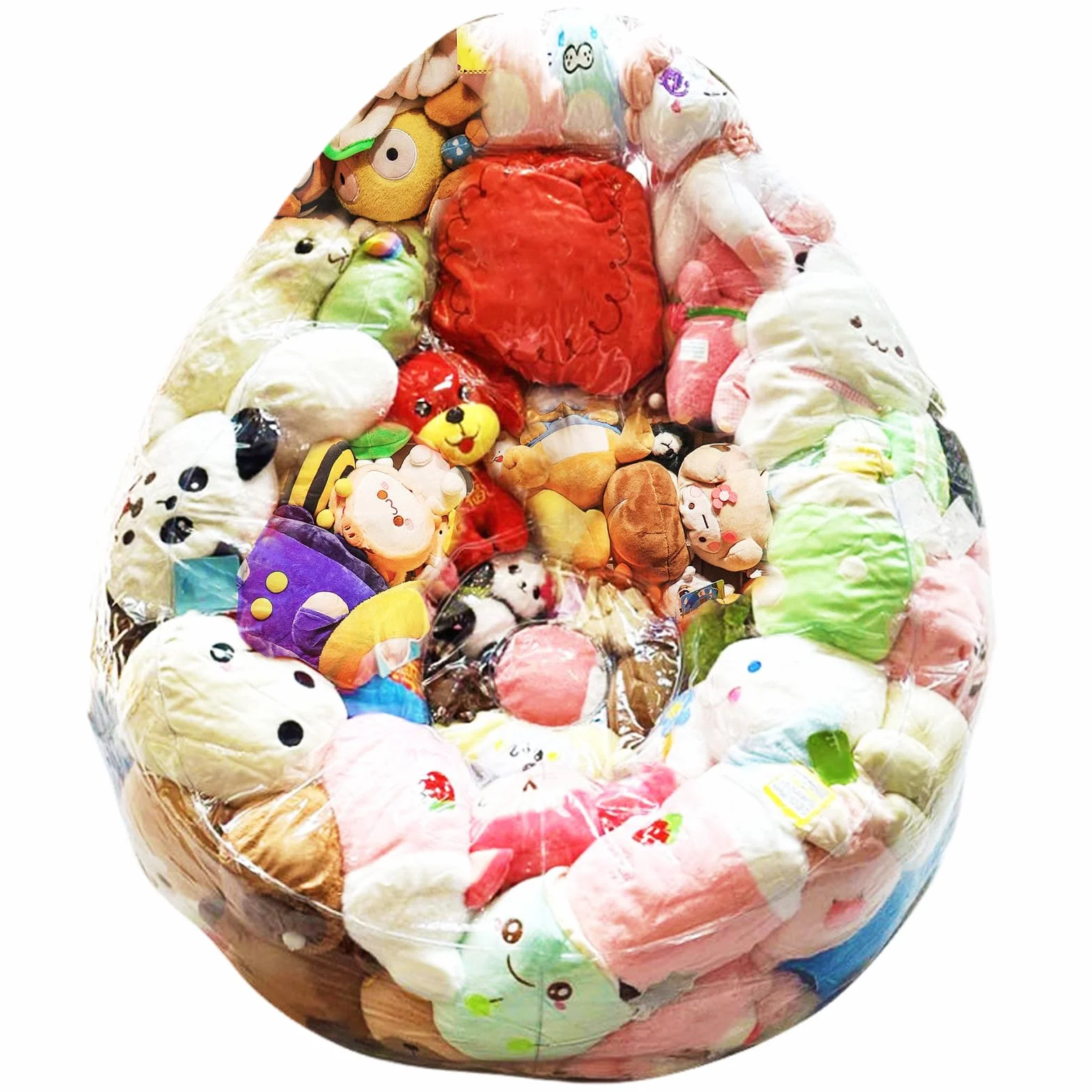 Funda de almacenamiento de juguetes de peluche 150 L transparente para silla de judías