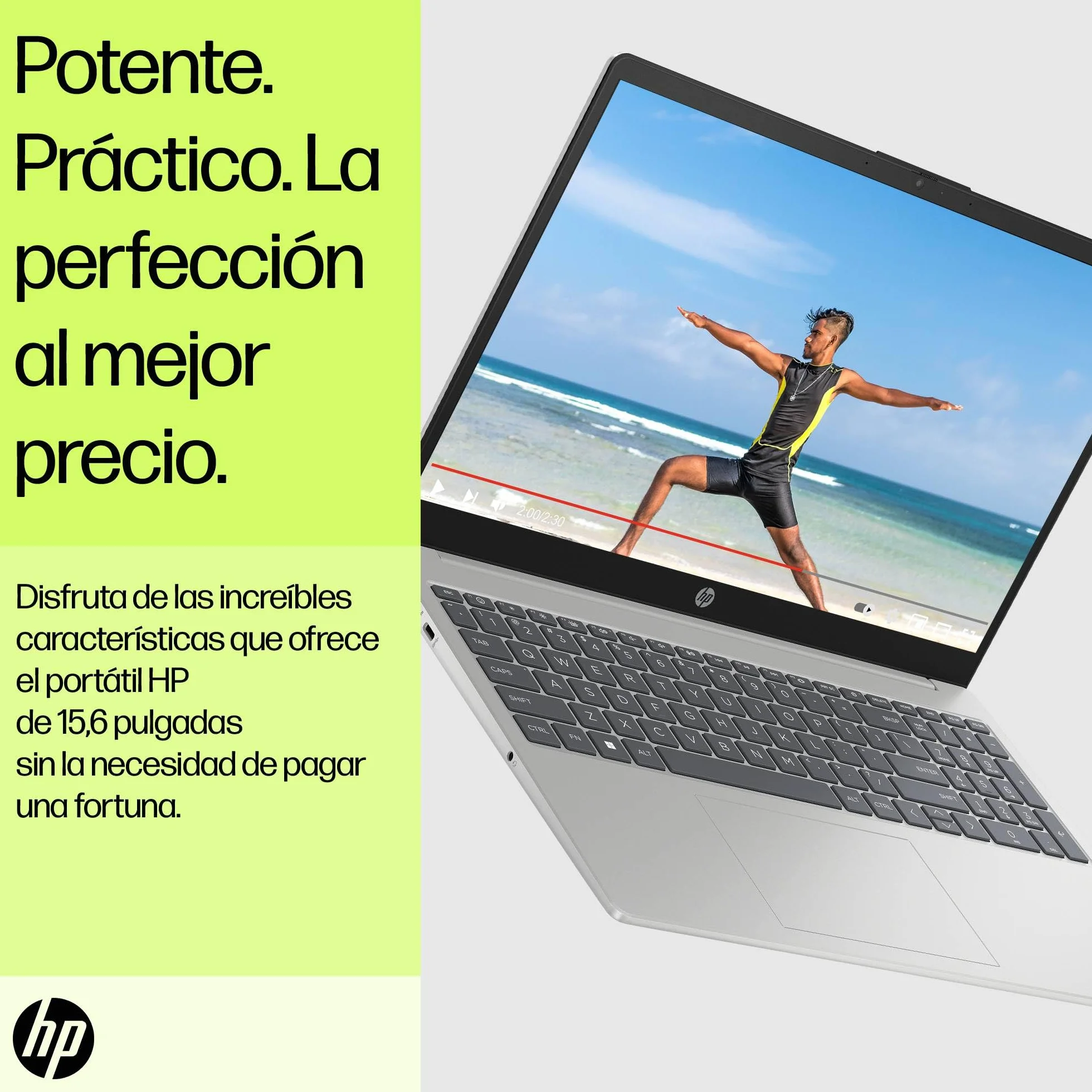 HP 15-fd0261ns - Ordenador portátil de 15.6" FHD (Intel N100, 4GB RAM, 128GB UFS, Intel UHD, Windows 11) Plata - Teclado QWERTY Español - Incluye Microsoft 365 Personal 12 Meses