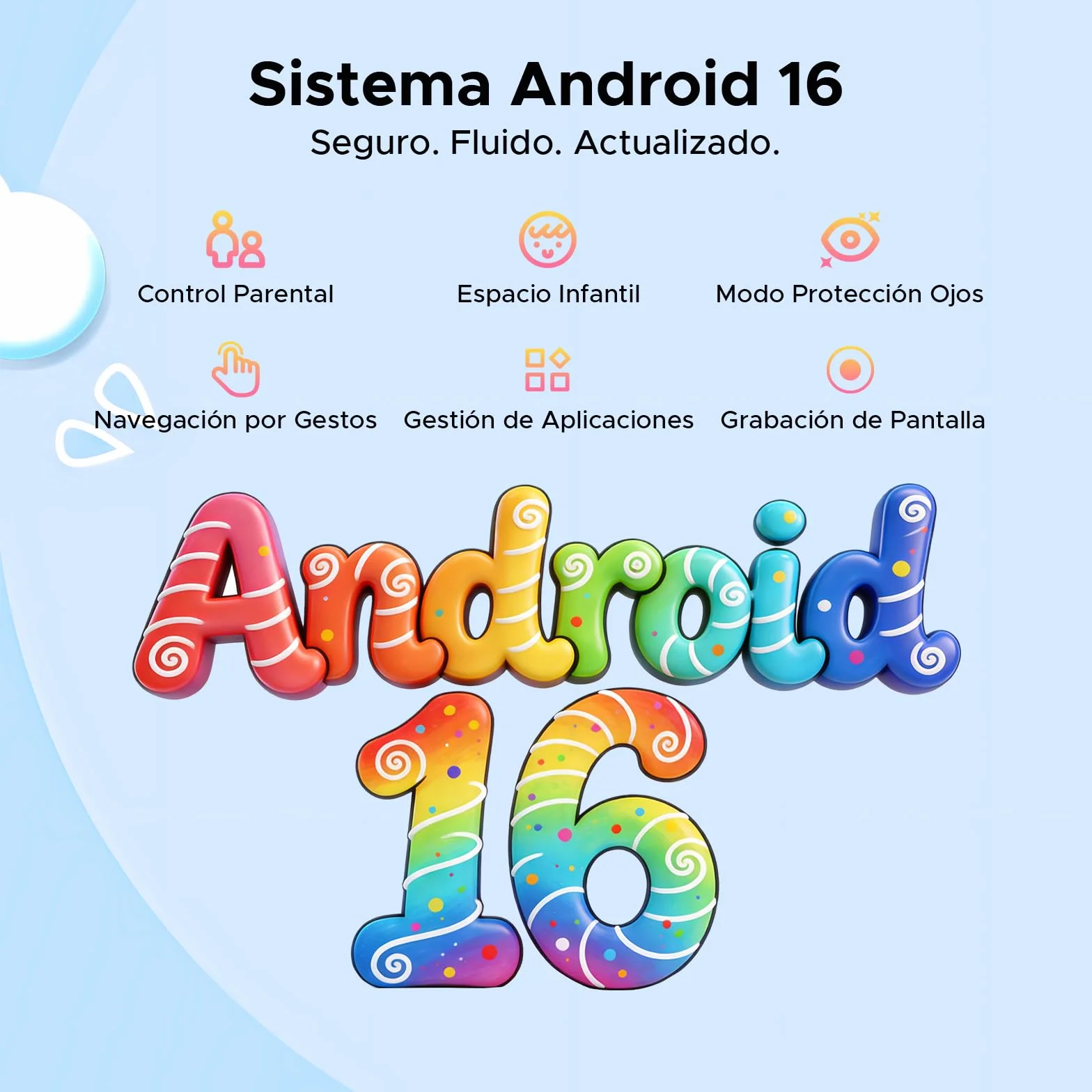 P10 Kid Tablet para Niños 10 pulgada, Tableta Infantil Android 16 Con Gemini AI, 90Hz, 32GB RAM+64GB ROM, 7000mAH, 5G WiFi, Face ID, OTG, GPS, Tablets con lapiz, Tablet para niños de 7 a 10 años, Azul