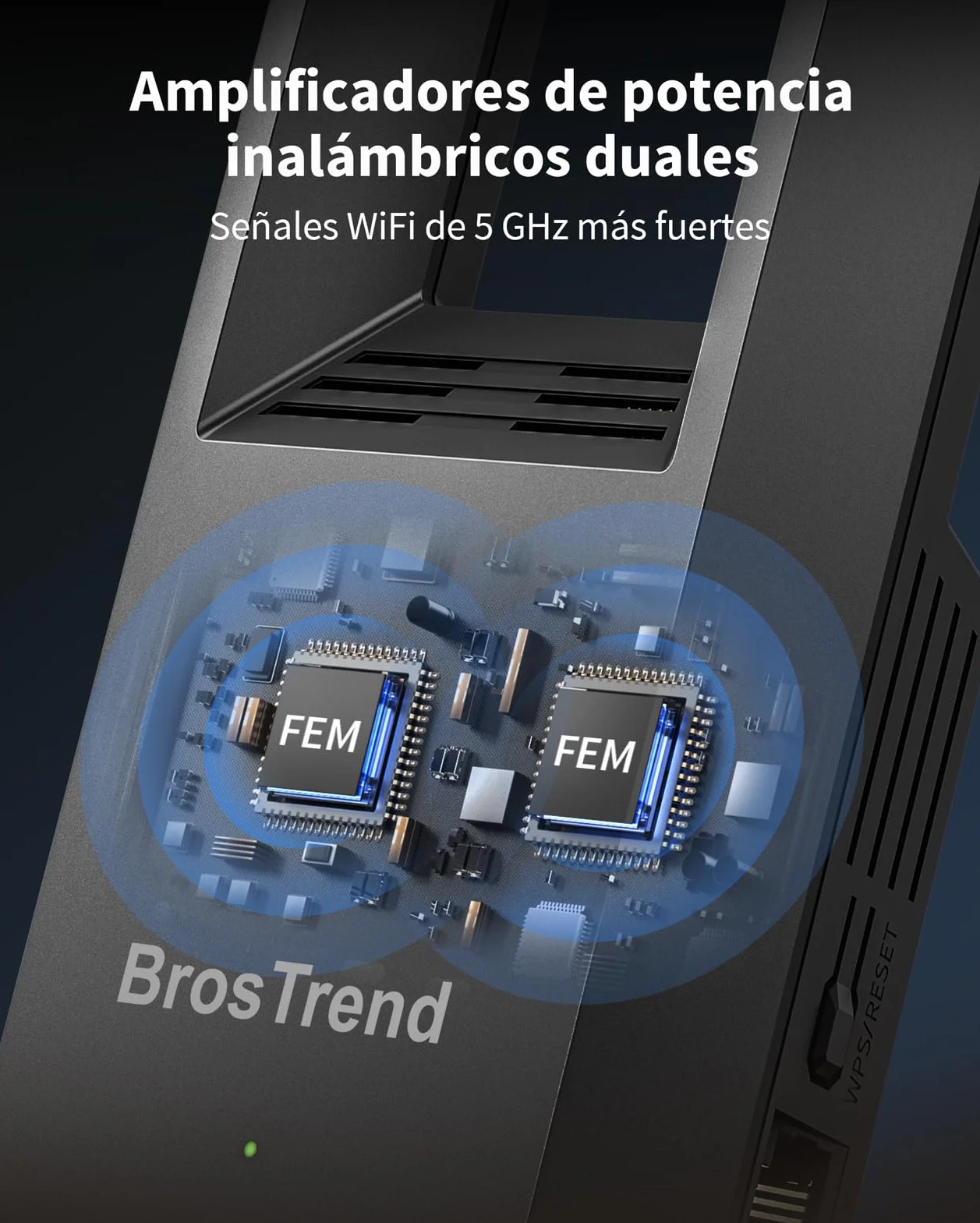 BrosTrend AC1200 Punto de Acceso WiFi con Puerto Gigabit, Access Point WiFi de Doble Banda 5GHz & 2.4GHz, Punto Acceso Inalámbrico Enchufe Pared, WiFi AP Interior para PC, Smartphone, Tablet, Impresor
