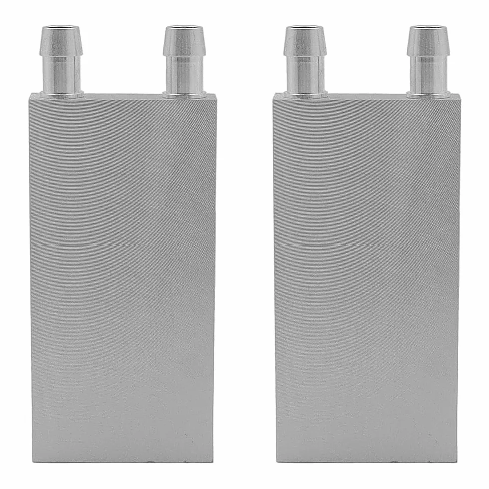 Bloque de refrigeración por Agua de Aluminio de 2 Piezas, Cabezal endotérmico intercambiador refrigerado por Agua de Aluminio para disipador térmico del radiador de gráficos de CPU (40 x 80 mm)