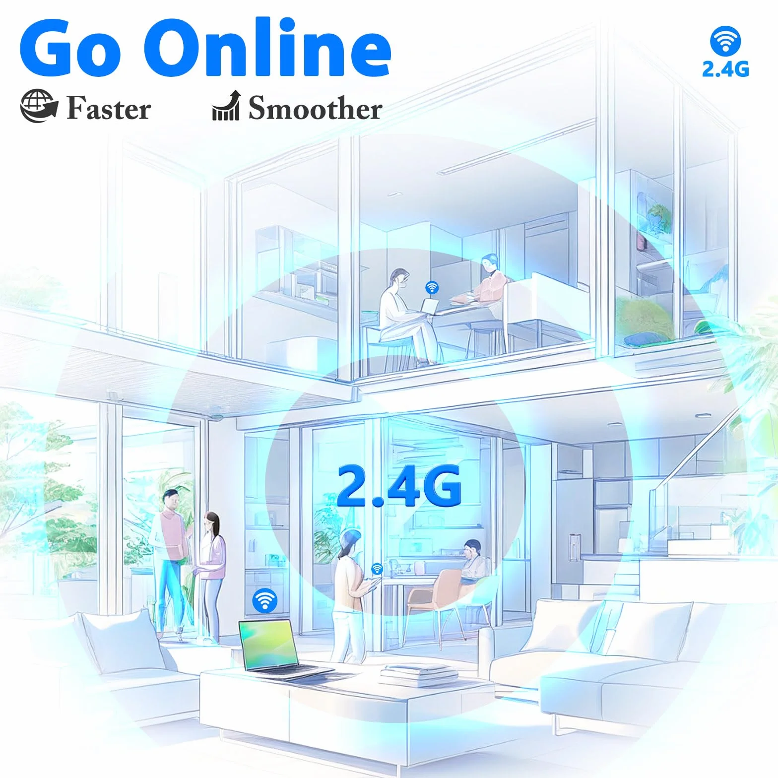 Eightwood Antena WiFi de 2,4 G, 12 dBi, basculante y giratoria, RP SMA, 2 unidades para tarjeta WiFi, tarjetas PCI, router inalámbrico, Bluetooth, ZigBee multidireccional