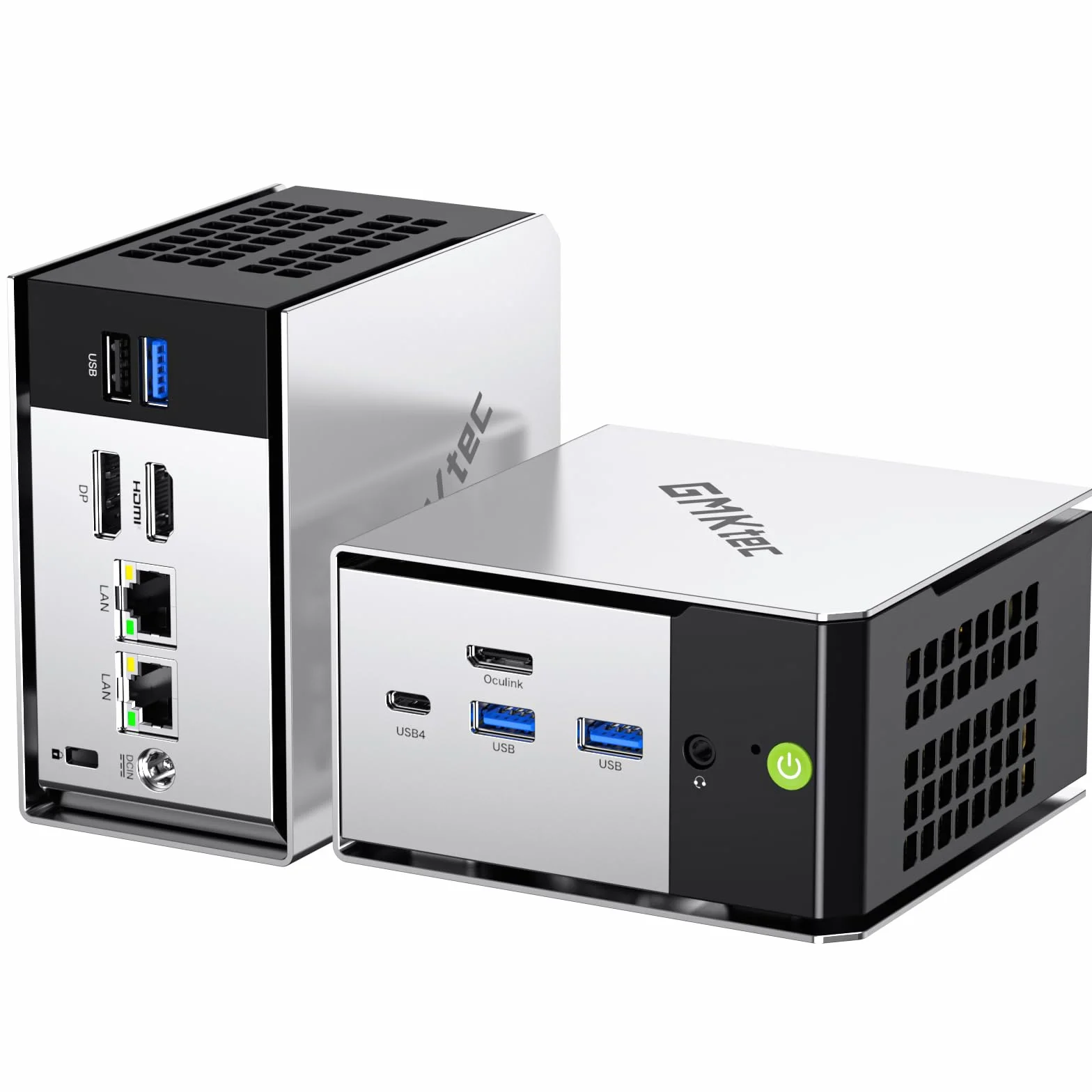 GMKtec Mini PC Ryzen 5 Pro 6650H(vencer a 5825U/7430U, 6C/12T 4.50 GHz), Dual 2.5GbE LAN, 16GB LPDDR5 RAM + 512GB PCIe SSD, M8 Mini Ordenador de Sobremesa, Oculink, USB4, HDMI, USB-C