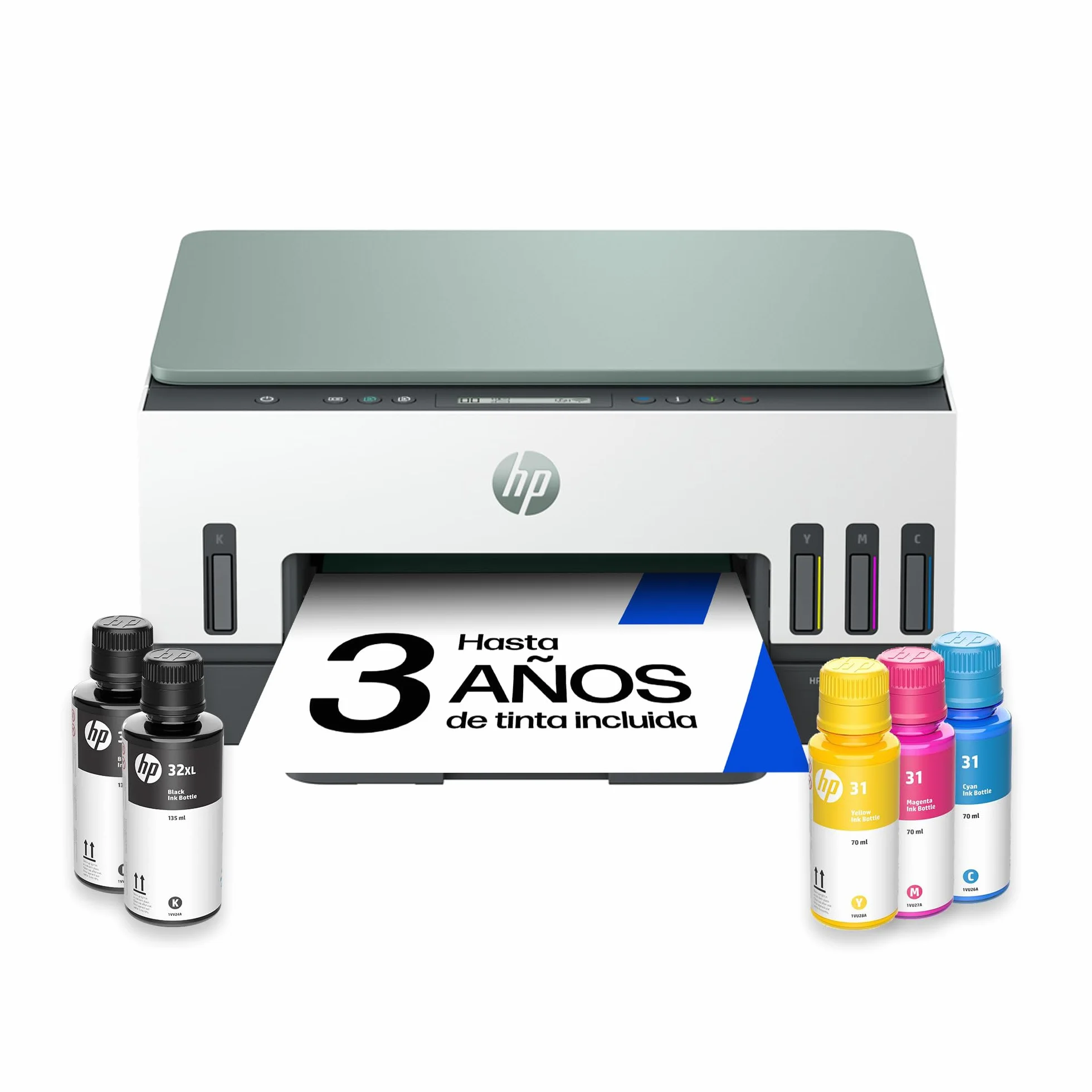 HP Smart Tank 7007, Impresora multifunción de inyección de Tinta A4 a Color, Wi-Fi, impresión a Doble Cara automática, escáner y Copia, hasta 3 años de Tinta incluida