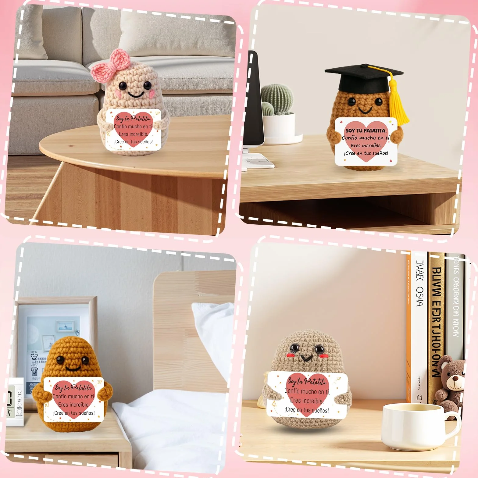 Patata Feliz de Ganchillo de Apoyo Emocional Regalo Dia de la Madre para Mamá Abuela Amigos