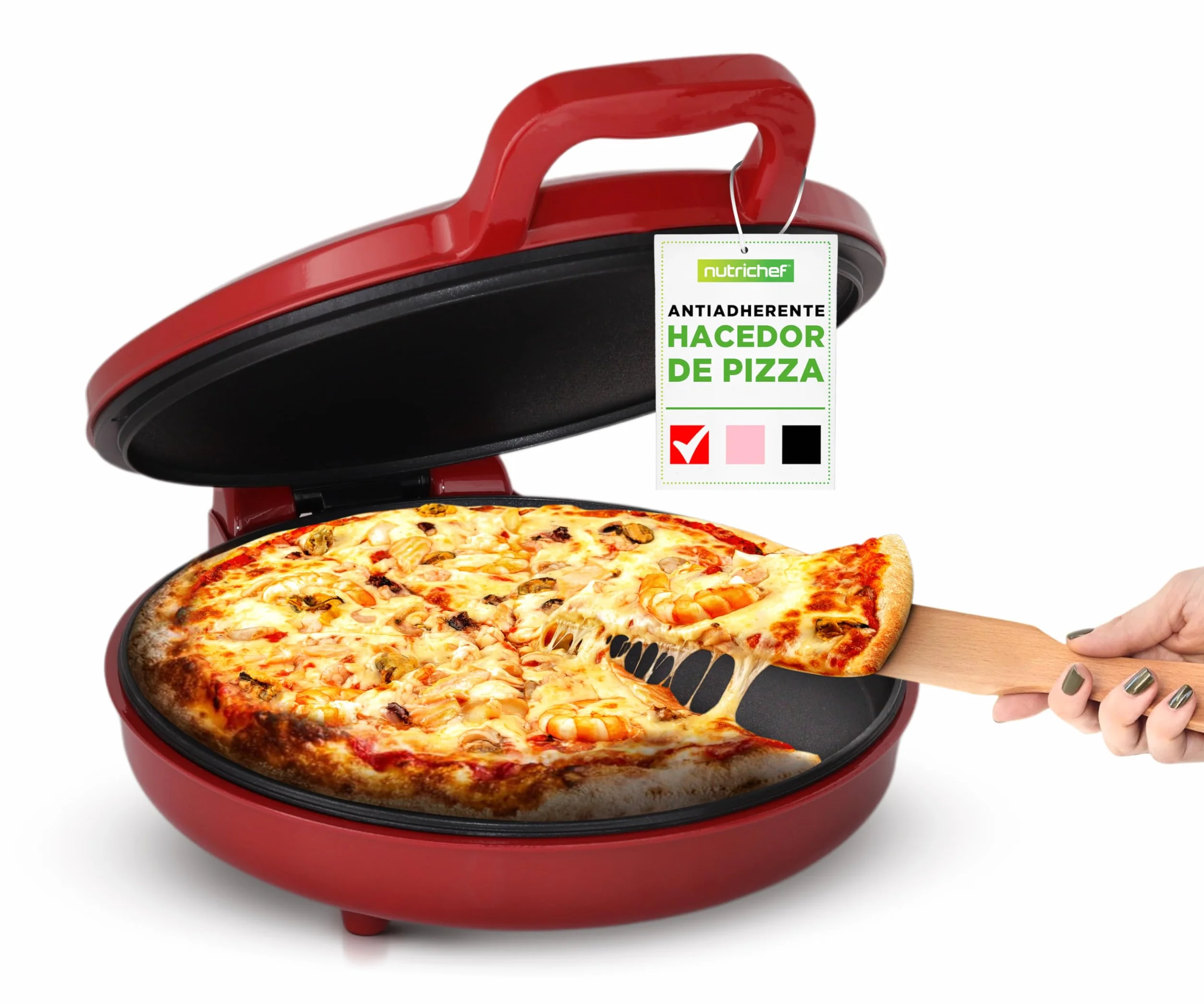 Nutrichef Horno para Pizza Eléctrico 30 cm 1500W Antiadherente