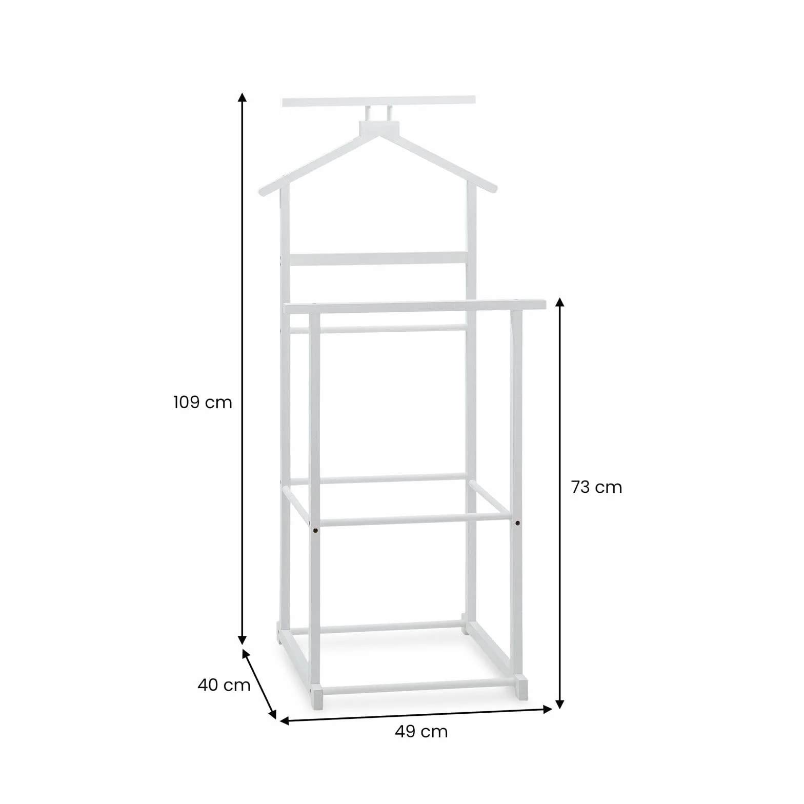 IDIMEX Kanna Percha para ropa con estante de bambú blanco