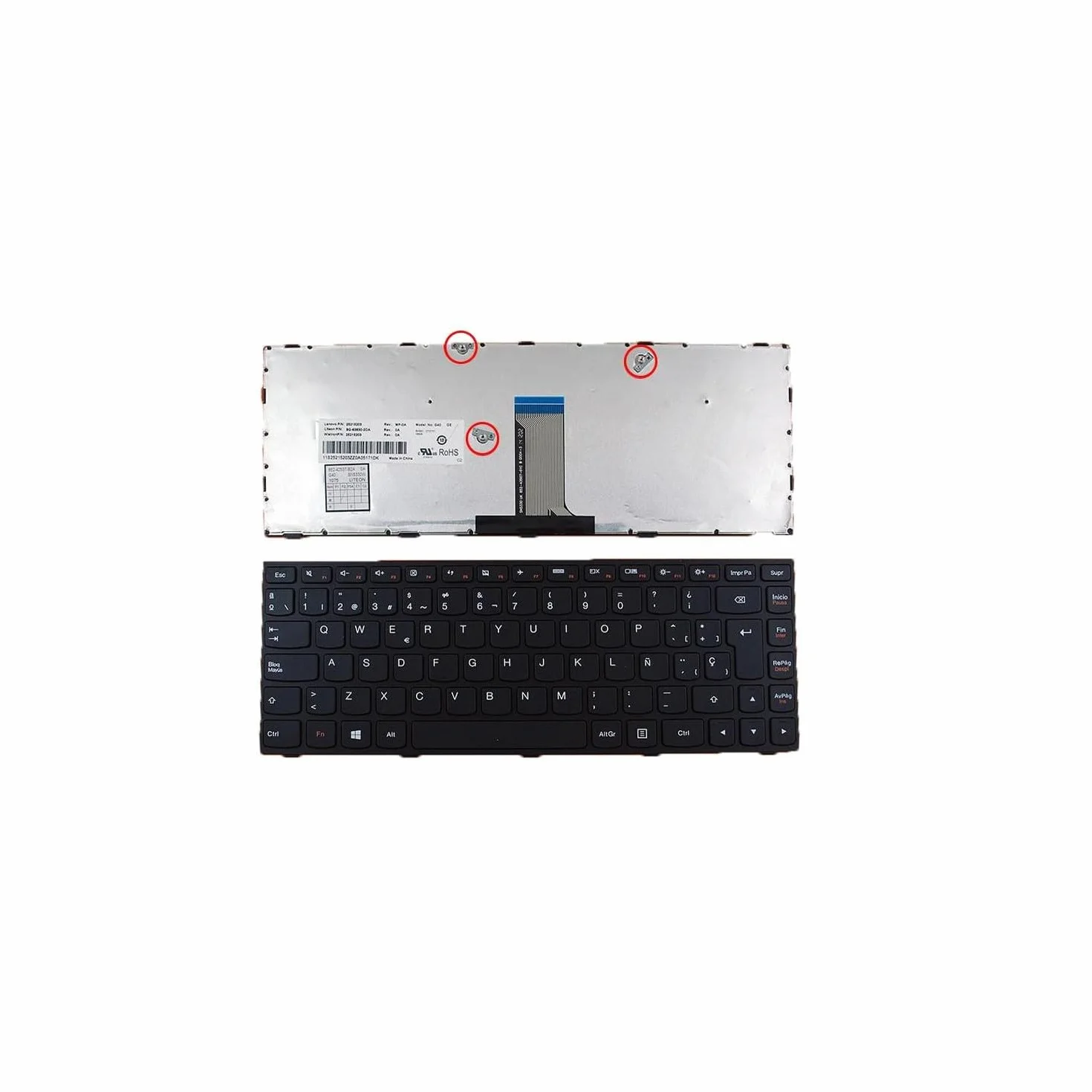 PORTATIL MOVIL - Teclado Compatible con Lenovo G40-70 G40-80 G40-30 Flex 2 14 852-42537-B2A SN5330W