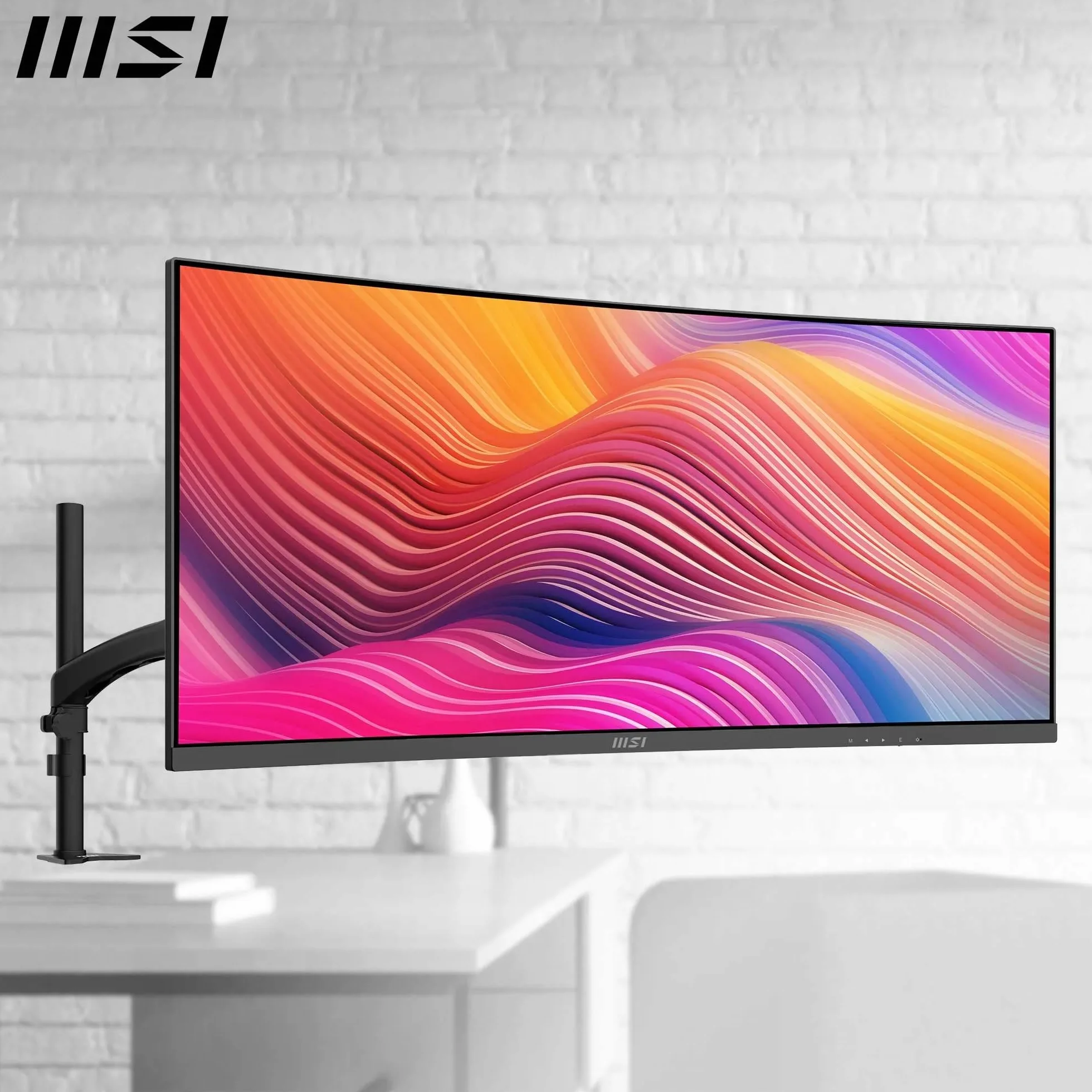 MSI Modern MD342CQP Monitor Curvo de 34'' UWQHD 1500R - Panel VA 3440 x 1440, KVM, Pip/PBP, Amplia, Altavoces Integrados, Ajustable en 3 direcciones - HDMI 2.0b, DisplayPort (1.4a)