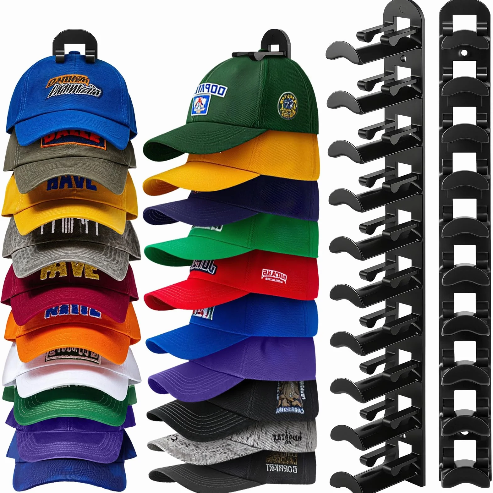Jcocylse Organizador de Gorras Organizador de Gorras Hombre - Colgar con Práctico Apilable, Perfecto para Guardar y Mostrar Tu Colección de Gorras Tipo B