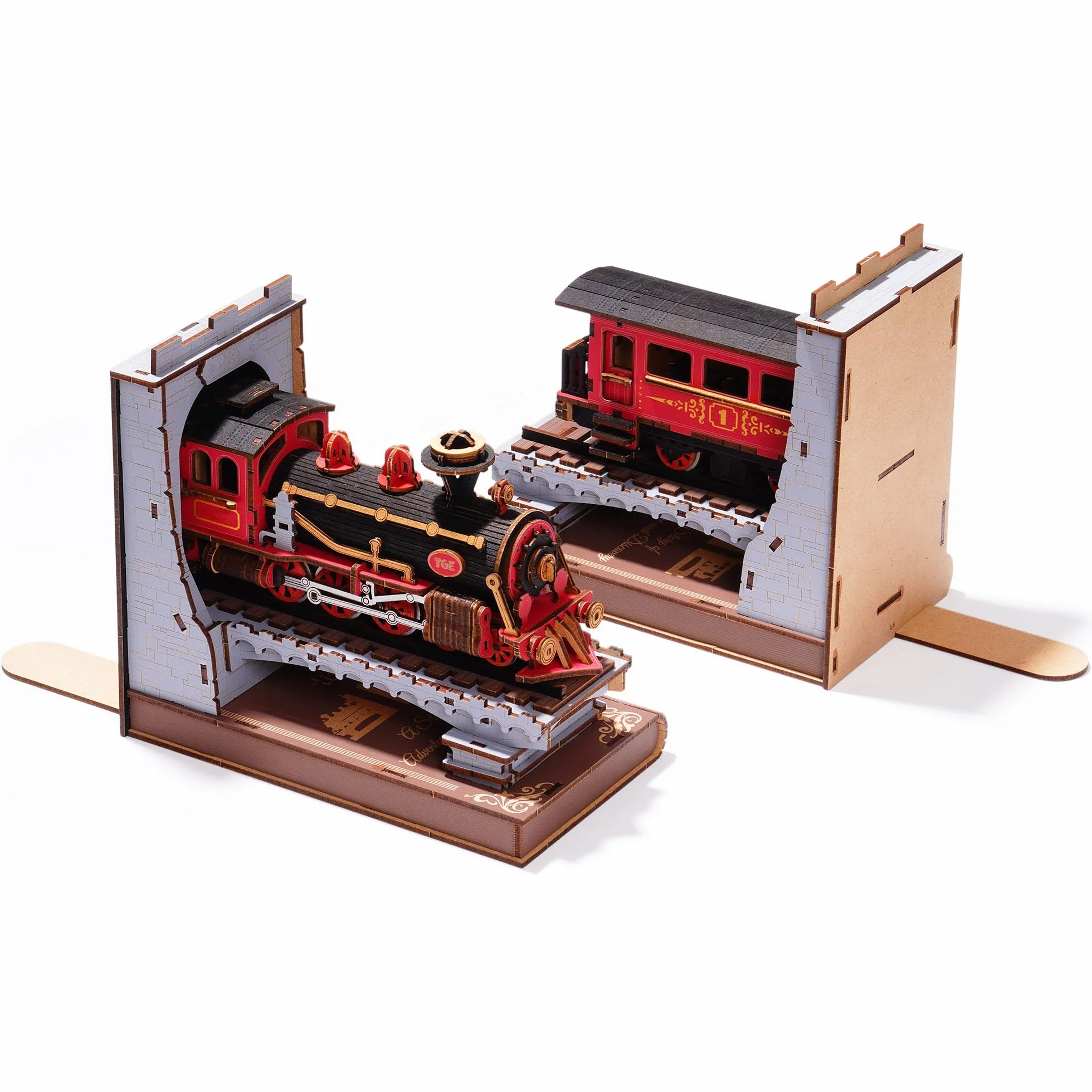 ROBOTIME Puzzle 3D Madera Book Nook Tren del Siglo Maquetas para Construir Adultos