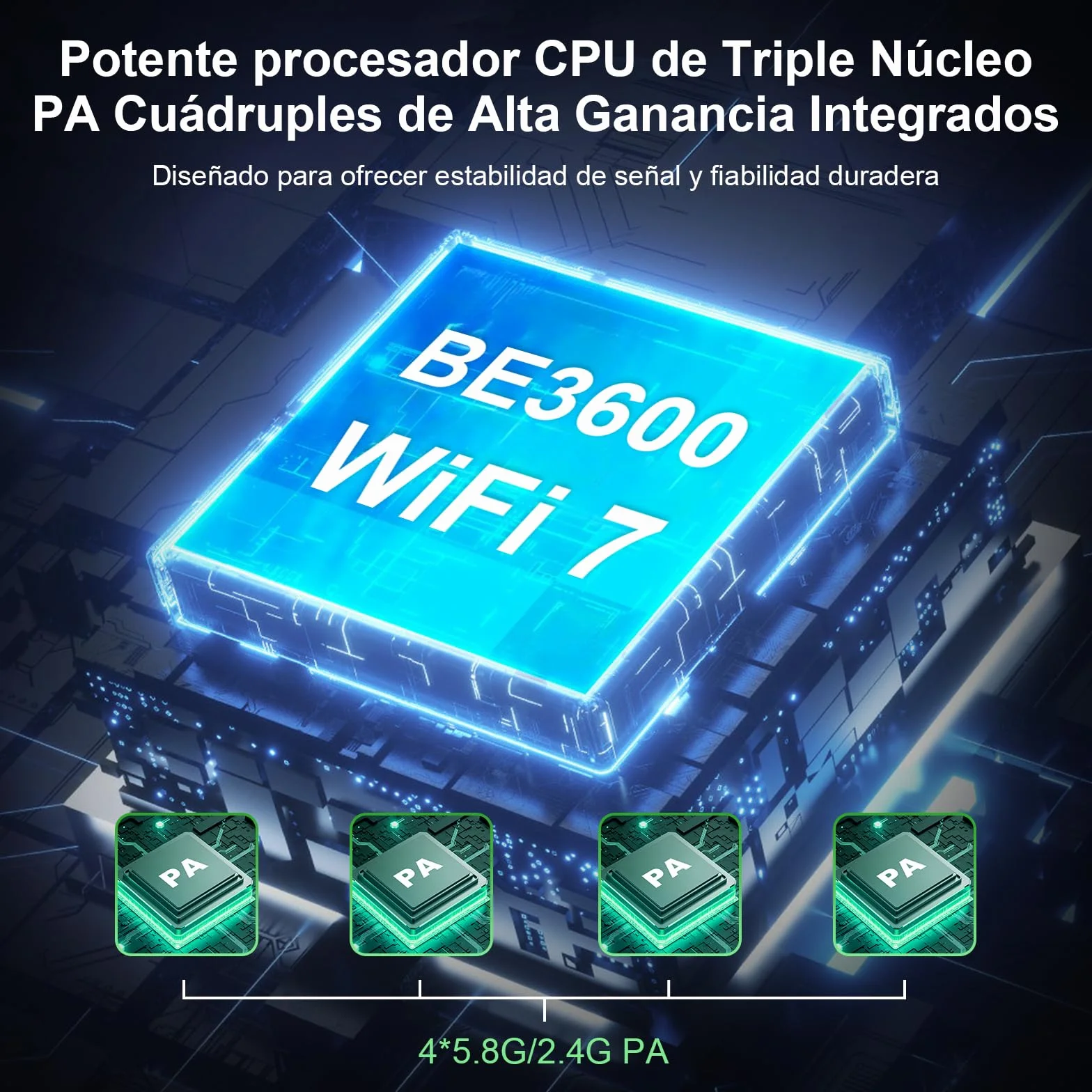 COMFAST BE3600 Amplificador de señal WiFi 7, Punto de Acceso Inalámbrico, Antena WiFi Exterior y Largo Alcance de Alta Potencia, IP66/PoE/3 Antenas para Granjas, Jardines, autocaravanas y campings