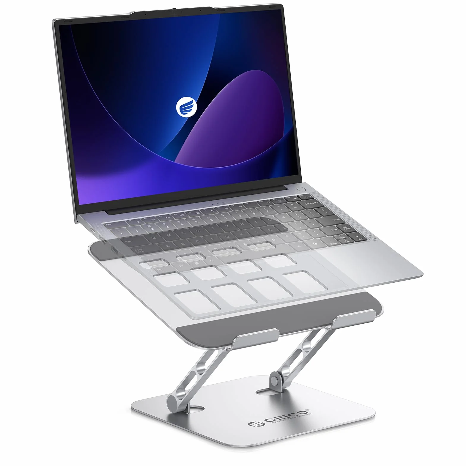 ORICO Soporte Portátil Ajustable Plegable, Laptop Stand de Aluminio Ergonómico y Ventilado, Elevador Portatil Escritorio Compatible con MacBook Air, Pro y Portátiles de 10-17" – ST11, Plata