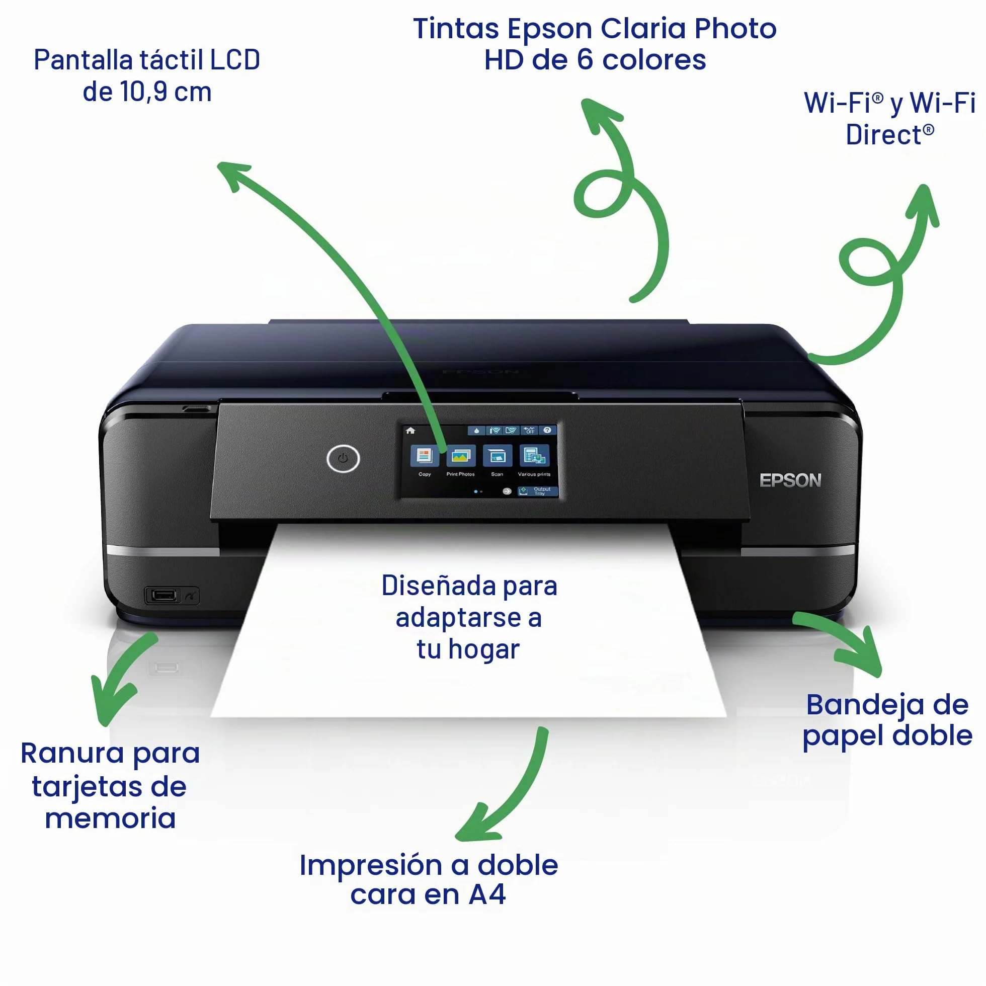 Epson Expression Photo XP-970 | Impresora Fotográfica WiFi A3 Multifunción | Impresión Doble Cara Automática | Bandejas Separadas Papel Fotográfico y A3 | Sistema Tinta 6 Colores Especial Fotografía