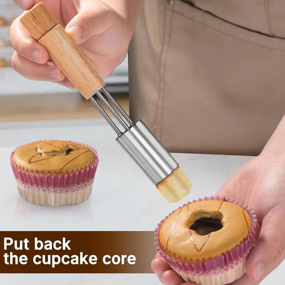 Fyearfly Herramienta para descorazonar cupcakes de acero inoxidable para llenado