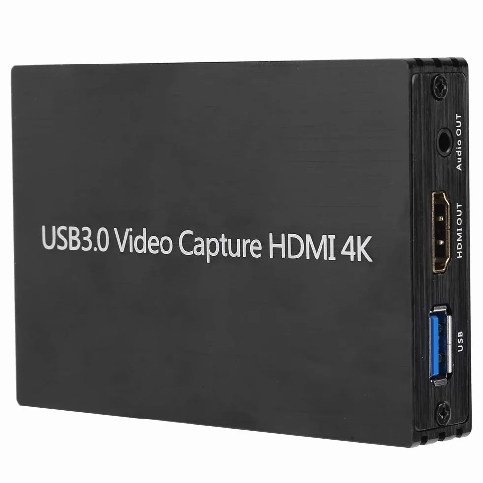 Tarjeta de Captura S300 4K USB 3.0 Caja de Grabación de Vídeo de Alta Velocidad para Streaming y Juegos, Construcción de Aleación de Aluminio