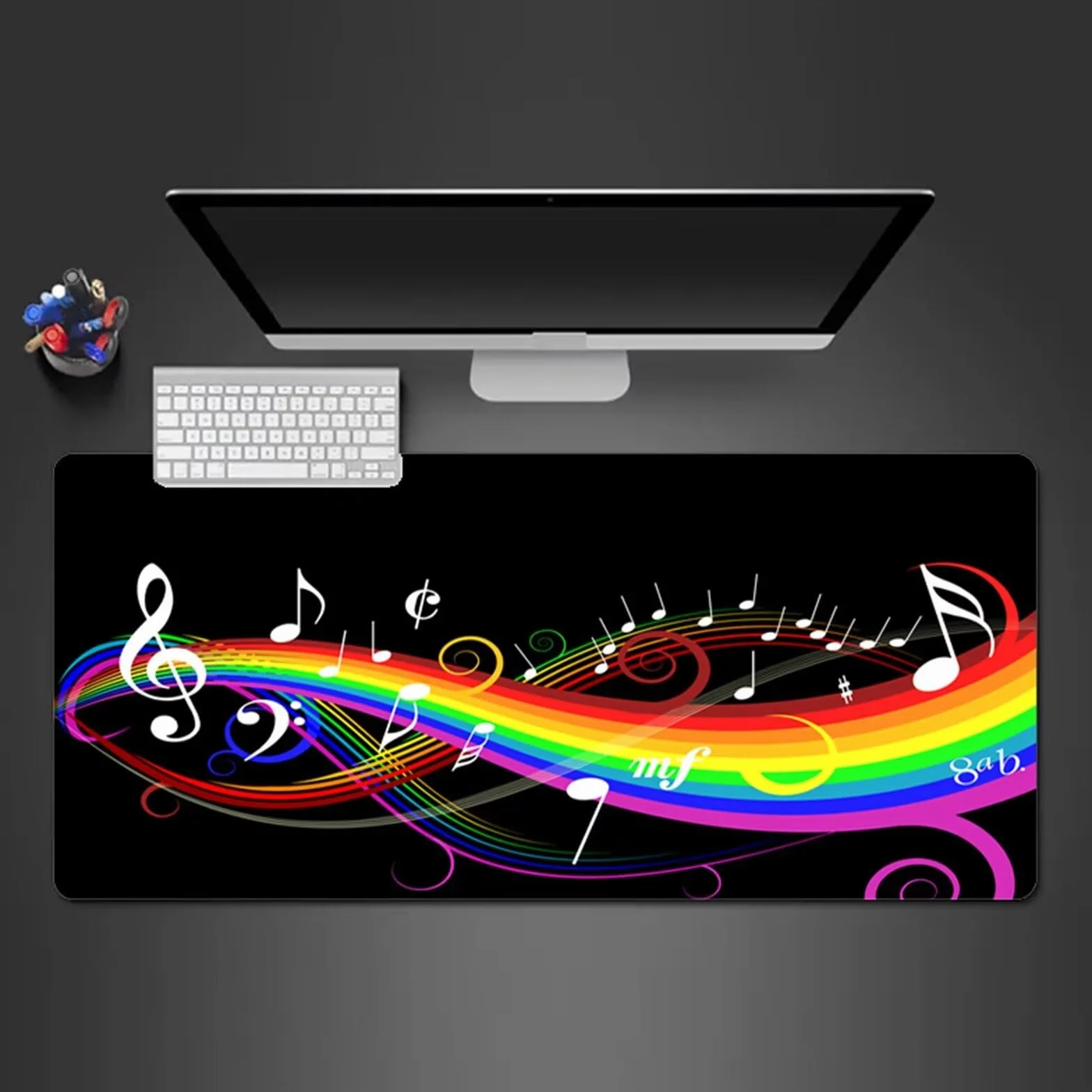 Alfombrilla Raton Gaming XXL 1200x600x3cm Alfombrilla de Ratón Grande Alfombrilla Gaming de Escritorio con Base Antideslizante para Gamers PC y Portátil (Notas)