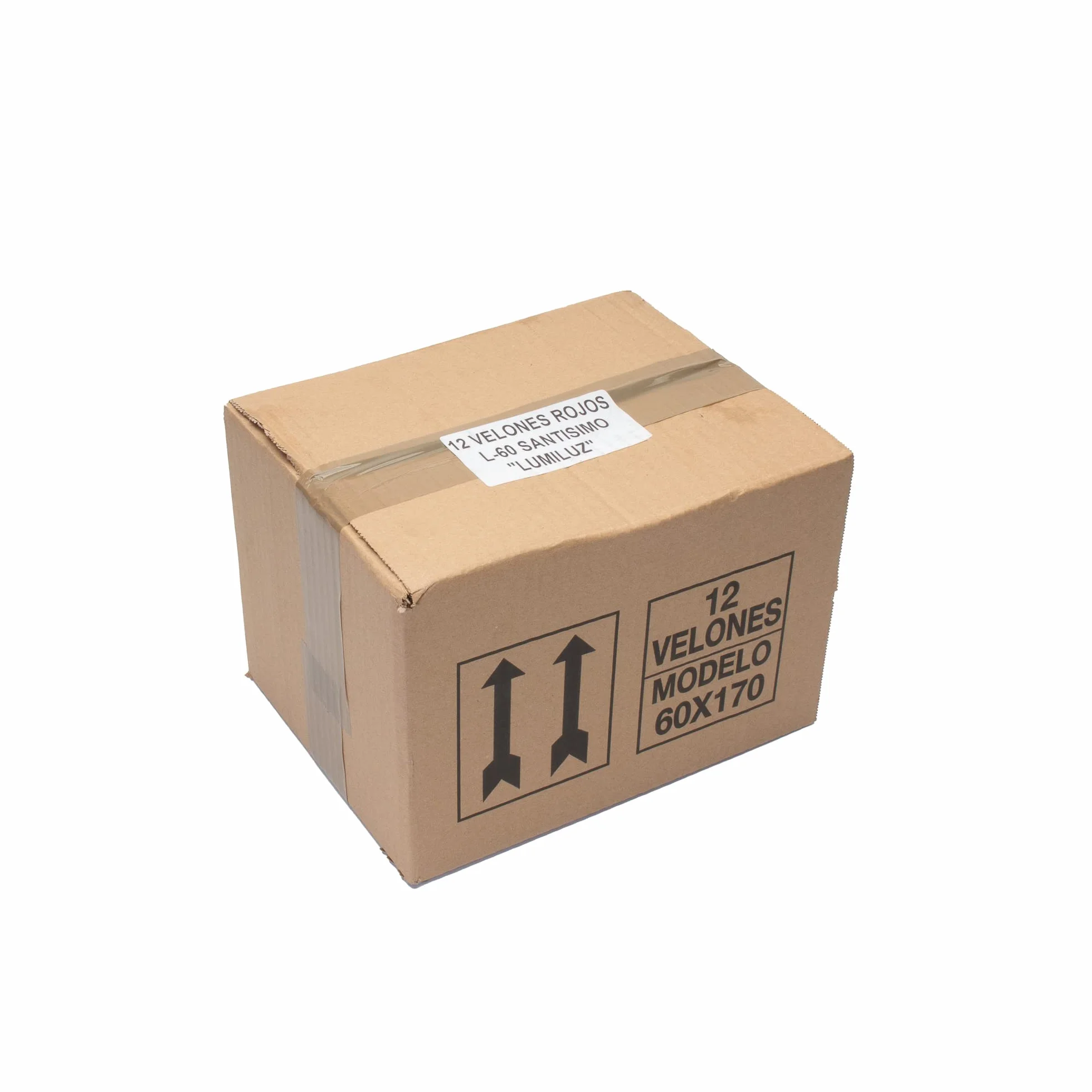 Caja 12 Velones Liturgicos Rojos Grandes Gruesos 16,5x6,5cm Cera Parafina 4 Dias