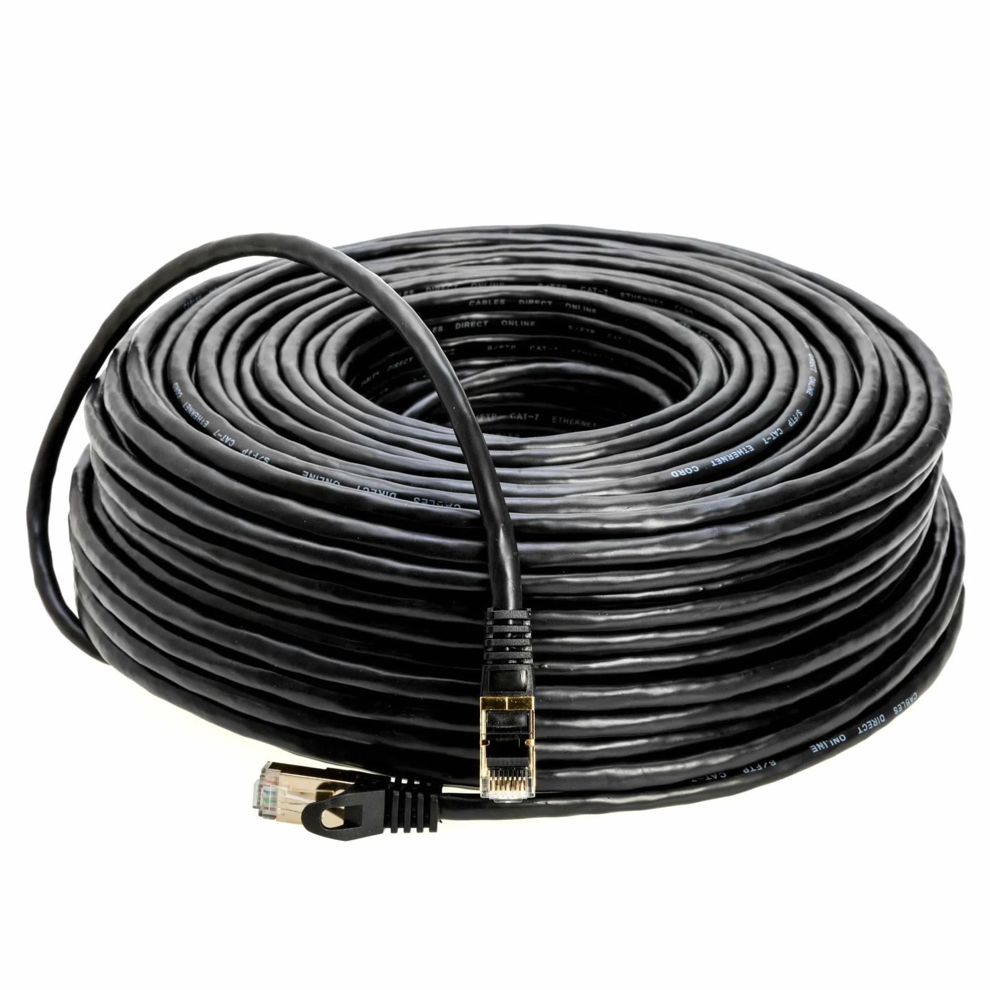 Cables Direct Online Cable de conexión Ethernet de red de cobre S/FTP Cat7 de 100 pies, cable de Internet, compatible con PC, laptop, módem, router, televisores, cable de impresora, consolas para el