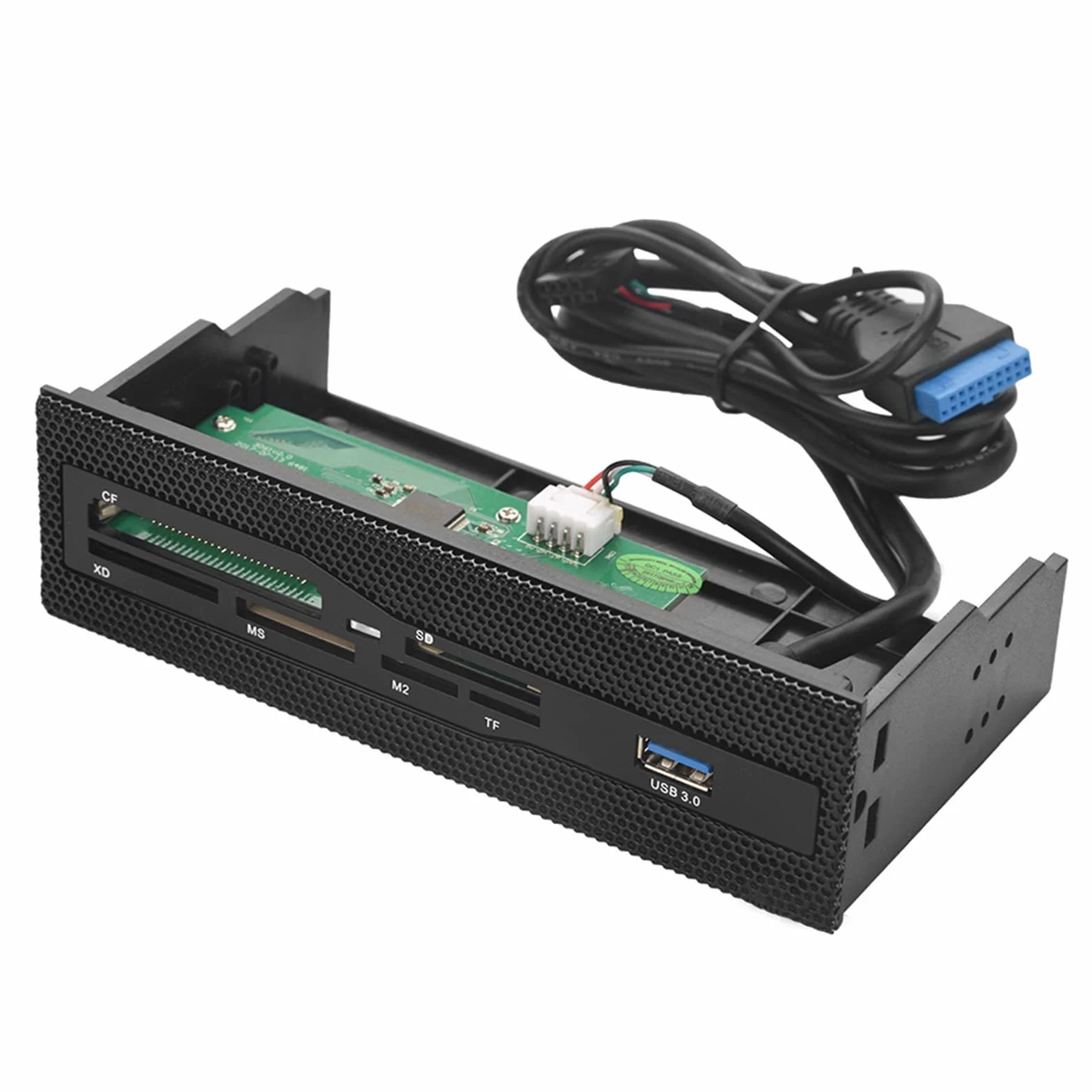 KIMISS Lector de Tarjetas Interno para PC, Panel Frontal con Puerto USB 3.0, Compatible con M2/SD/MS/XD/CF/TF, conexión rápida y versátil