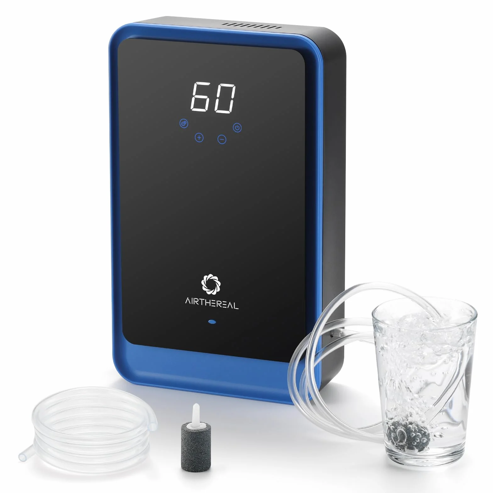 Airthereal AH1000 Generador y Purificador de Ozono 2 en 1 para agua y aire, con 2 modos, temporizador y generador de iones negativos – limpia agua, aire, paños, frutas y verduras.