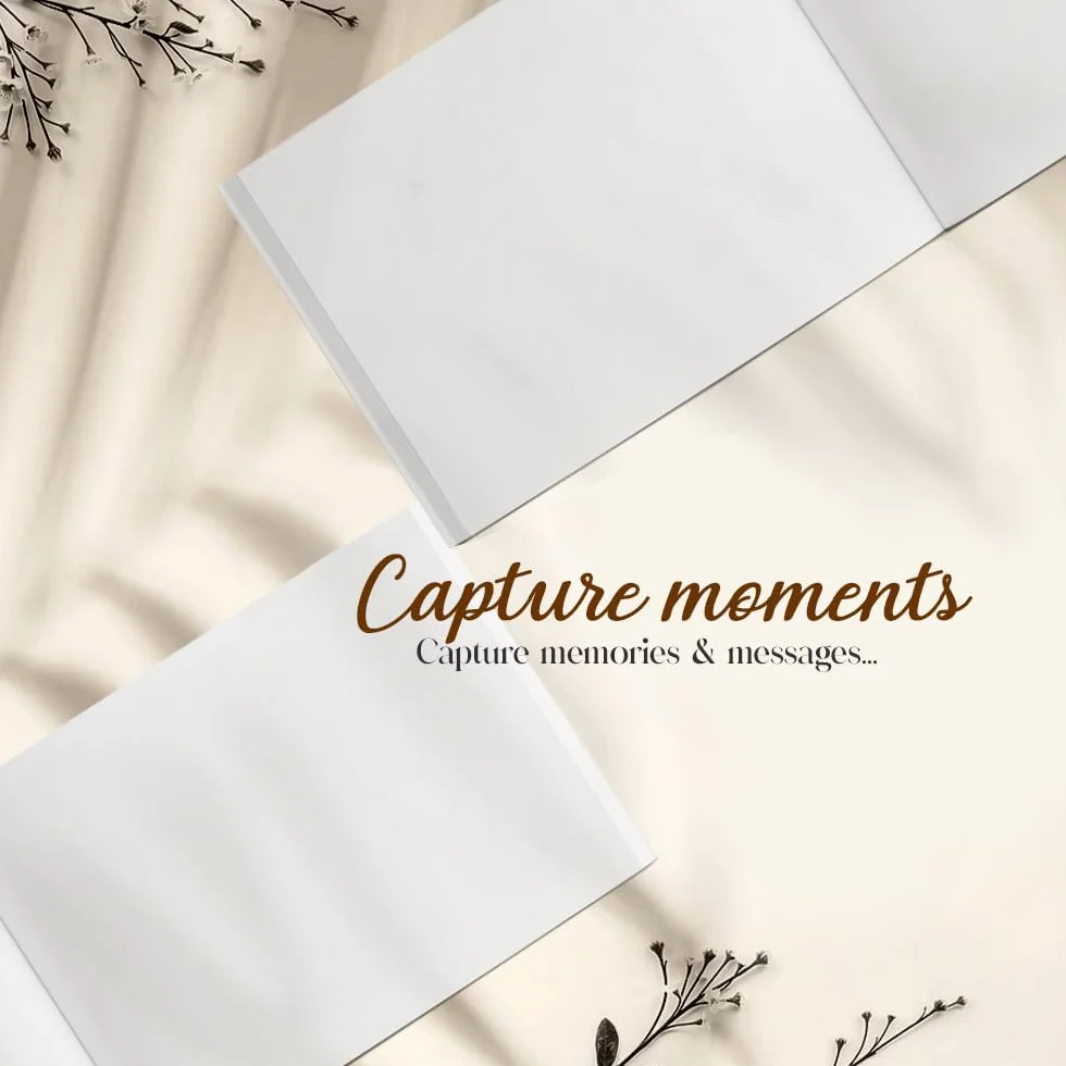 Plantvibes Libro de visitas premium para bodas, 120 páginas, estilo vintage, título dorado, negro