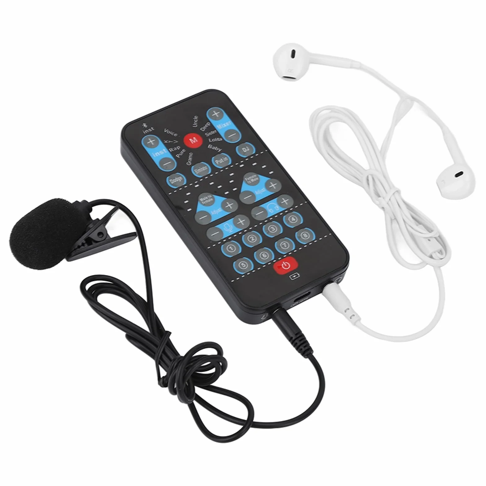 Mini Cambiador de Voz para Teléfono Celular y Computadora Admite Múltiples Idiomas con 8 Efectos de Sonido, Tarjeta de Sonido Portátil Embellece Tu Voz, Adecuado para Teléfono