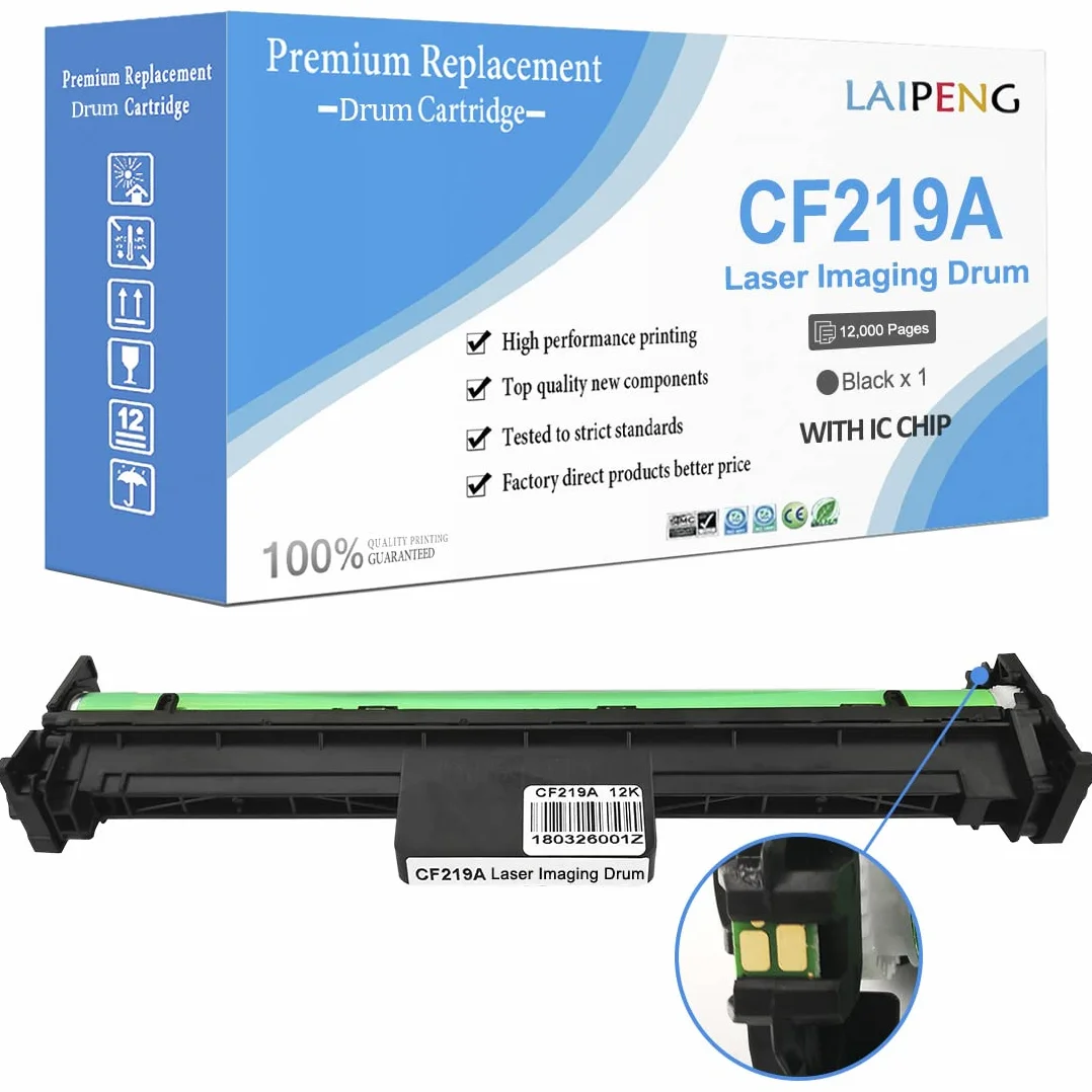 Cartucho de Tambor Compatible 19A CF219A Negro Reemplazo para HP LaserJet Pro M102a M102w, MFP M130fn M130fw M130nw M130a Impresoras Láser（Tambor, 12,000 Páginas）