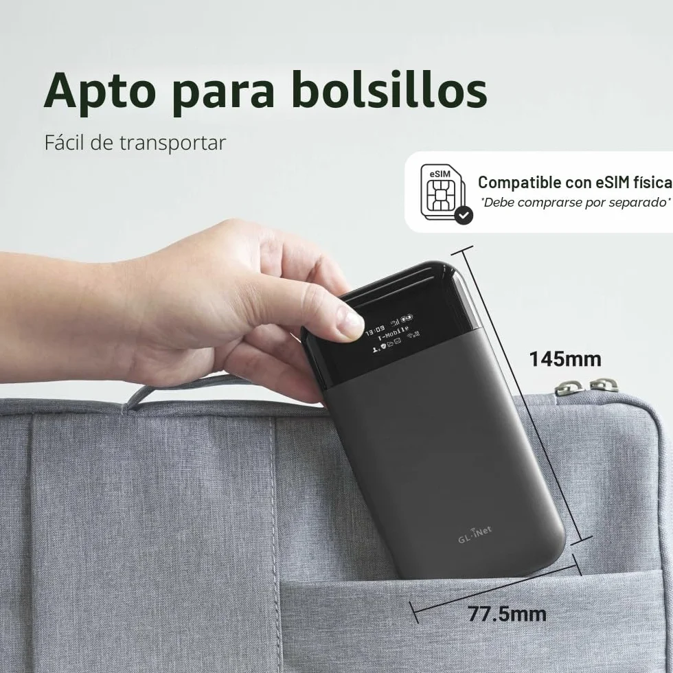 GL.iNet GL-E750V2 (MUDI) Punto de Acceso Wi-Fi portátil 4G LTE para Viajes | Dispositivo de Punto de Acceso Móvil, OpenWrt, OpenVPN, WireGuard, Tor, 7000mAh, Versión Global