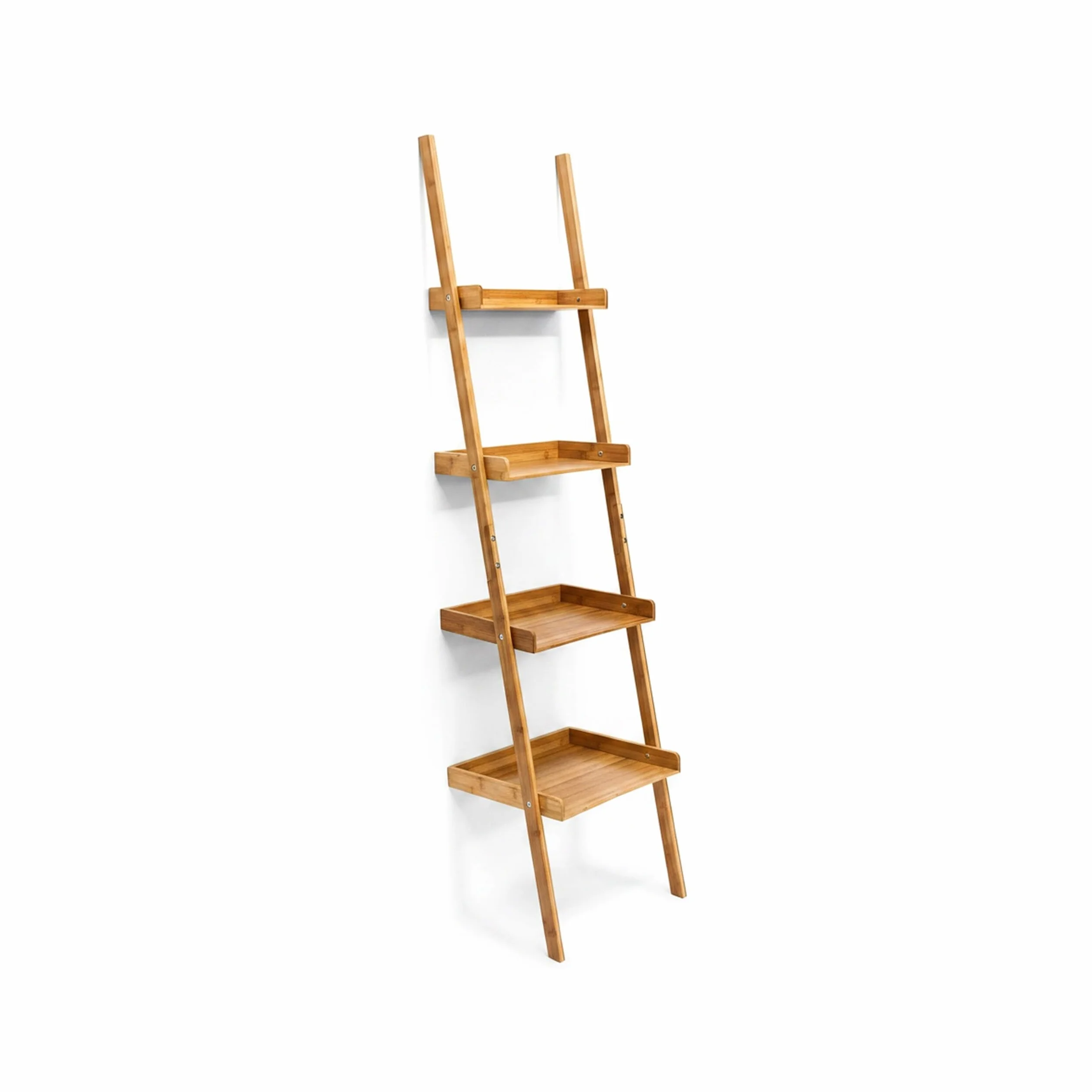 Relaxdays Escalera Estantería Bambú 4 Baldas 176x44x37 cm Marrón Natural