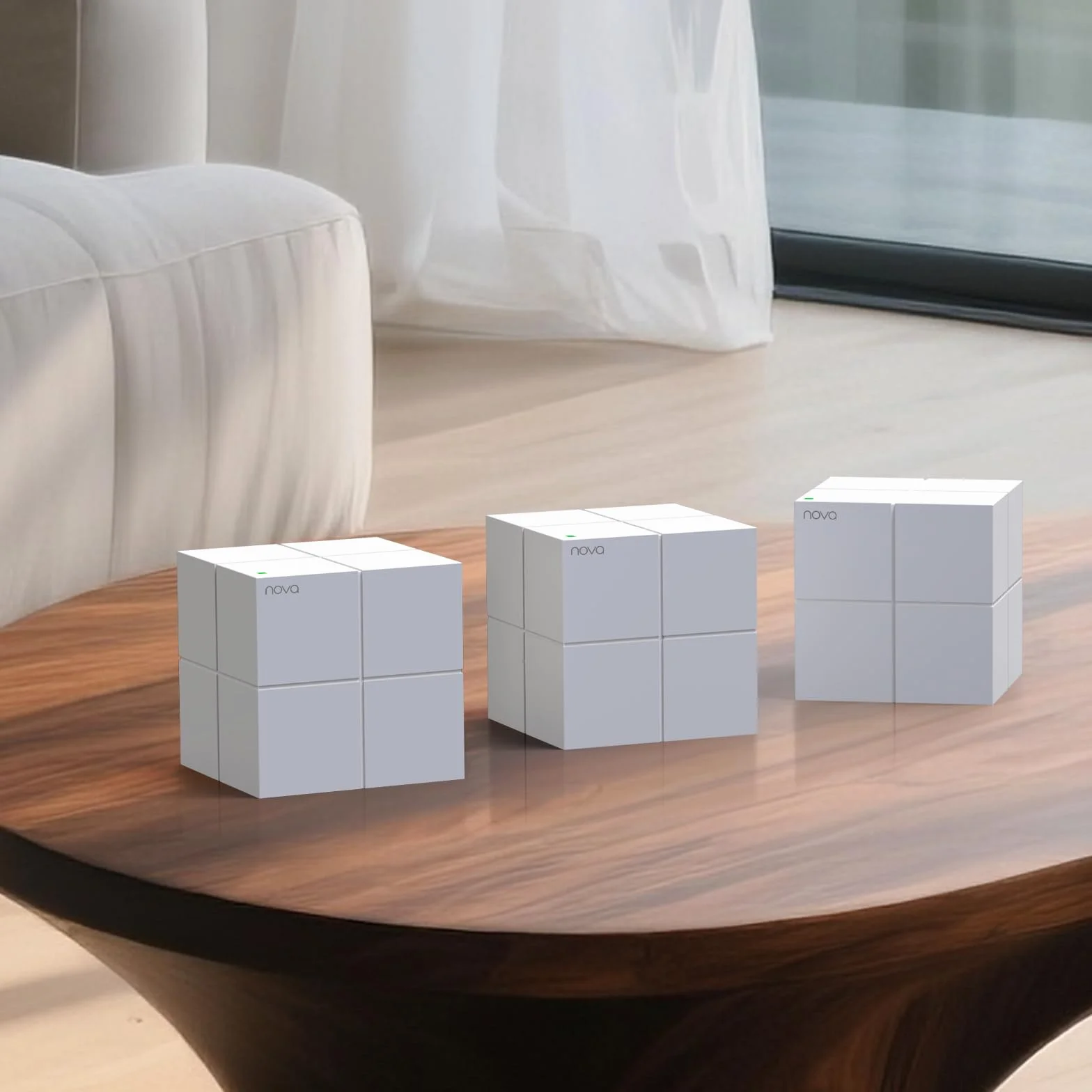 Tenda Nova MW6 Mesh Router Sistema WiFi de Red en Malla (Dual Band hasta 500 metros, Mu-MIMO, 2 Puertos Gigabit, Plug and Play, Funciona con Alexa, sustituye tu Repetidor de Red Tradicional) Pack 3