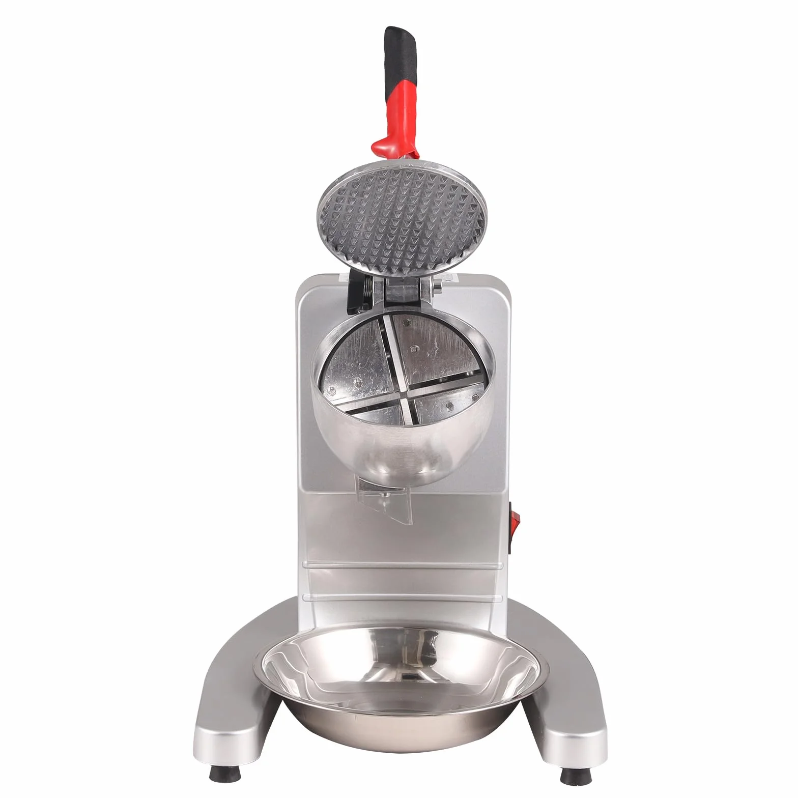 VEVOR Máquina para Picar Hielo Eléctrica 100 kg/h Picadora de Hielo Comercial 300 W Cabezal de Acero Inoxidable 4 Cuchillas