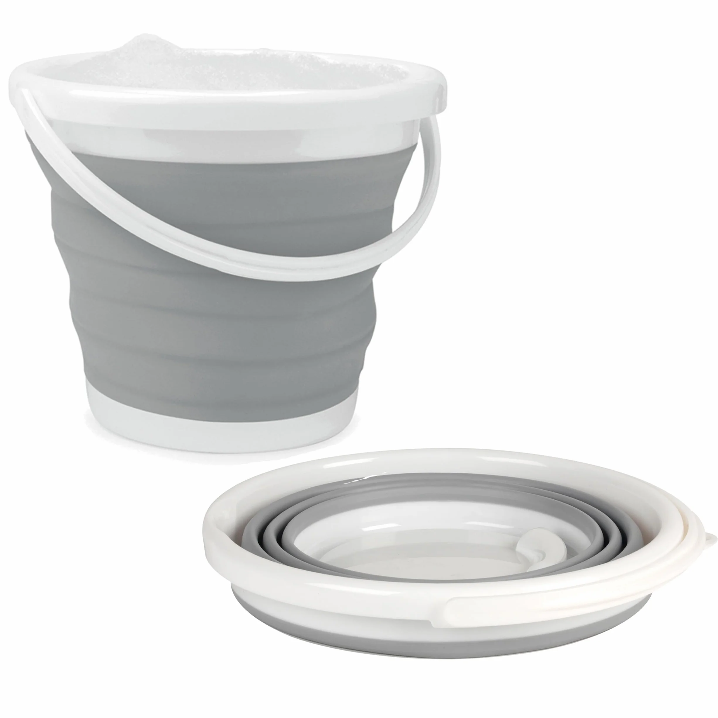 Beldray Cubo Plegable 10 litros Gris Práctico Resistente Ahorra Espacio