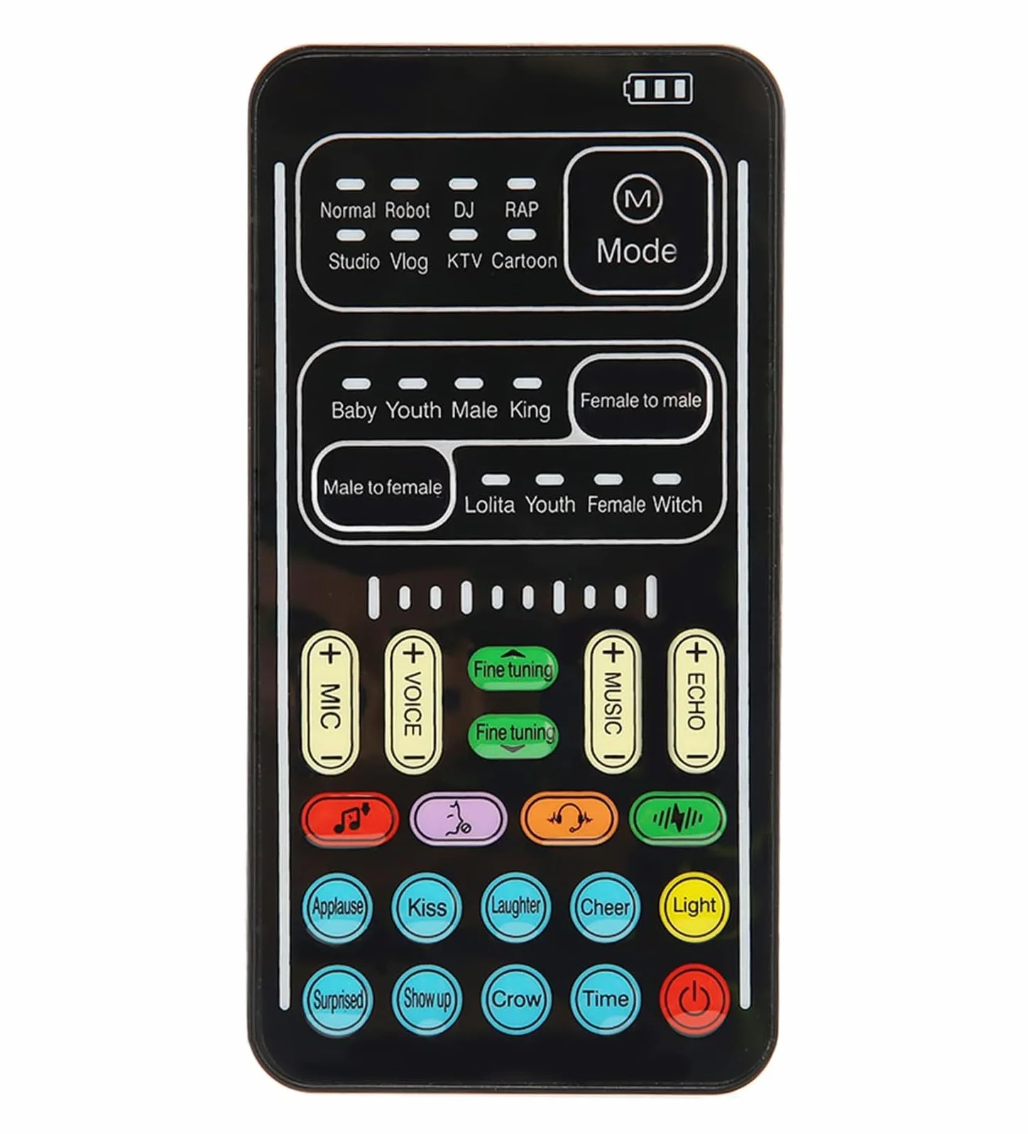 Mini Cambiador de Voz, Tarjeta de Sonido Multifuncional con 8 Diferentes Efectos de Cambio de Sonido Luces Frías Pantalla de Encendido Pequeño para PS4 PC Ordenadores Teléfono Móvil