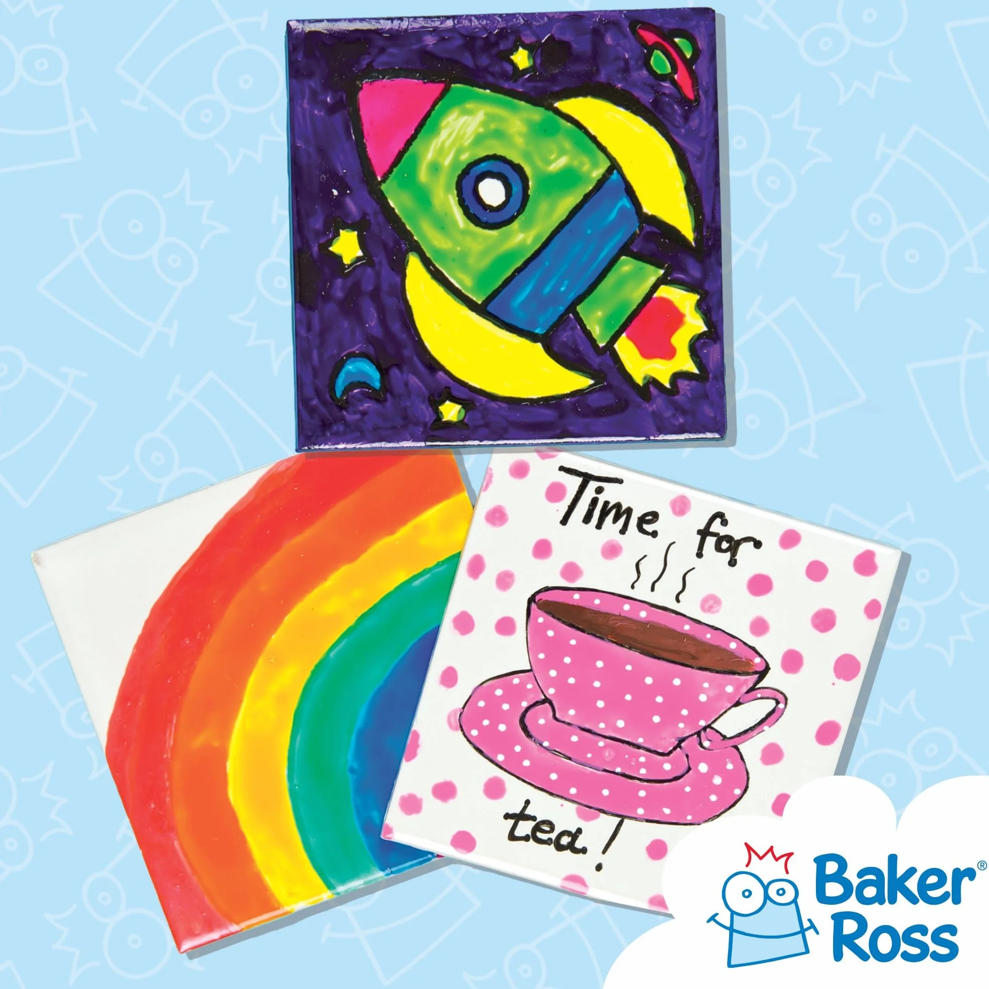 Baker Ross Haz Tus Propios Posavasos Azulejos de Cerámica para Niños Artes y Manualidades