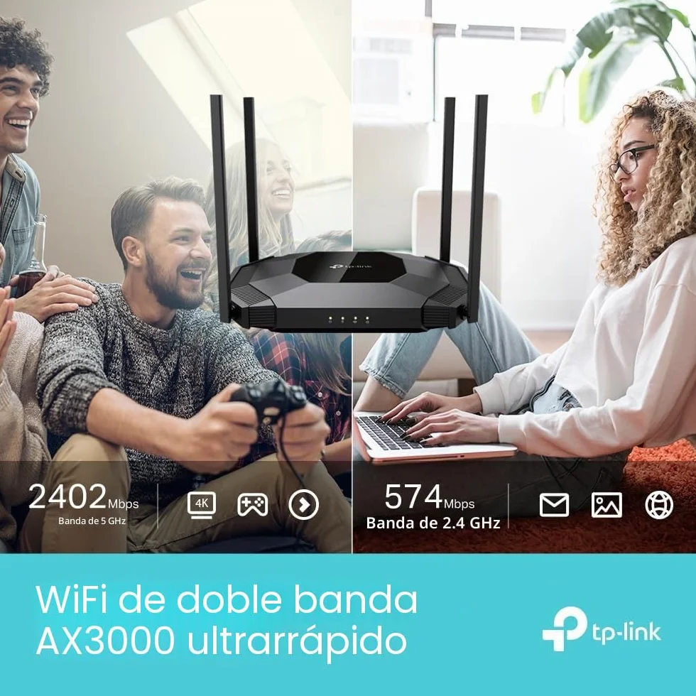 TP-Link TL-WA3001 Punto de Acceso WiFi 6 AX3000, Puente Wi-Fi, HE160, Beamforming, 4 Antenas Fijas, PoE Pasivo, Modo Multi-SSID/Cliente/Extensor