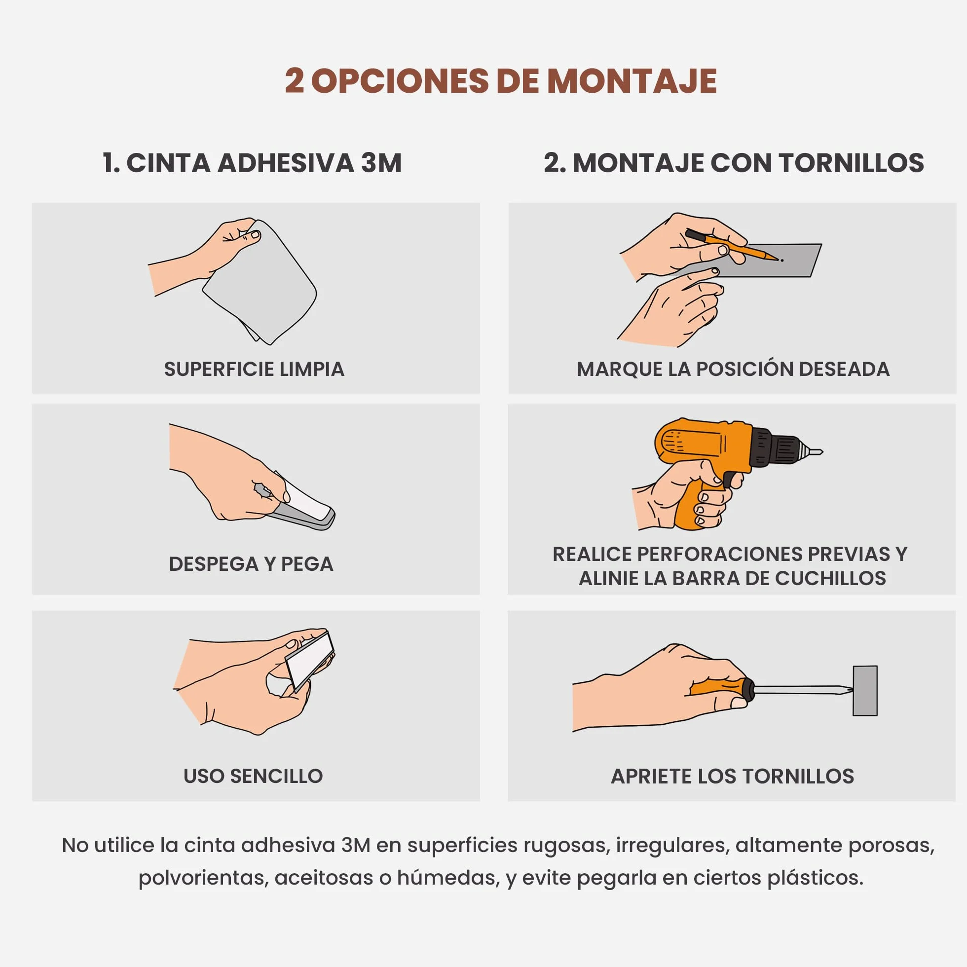EXITOSO Barra Magnética para Cuchillos de Cocina Acero Inoxidable Adhesiva sin Perforación