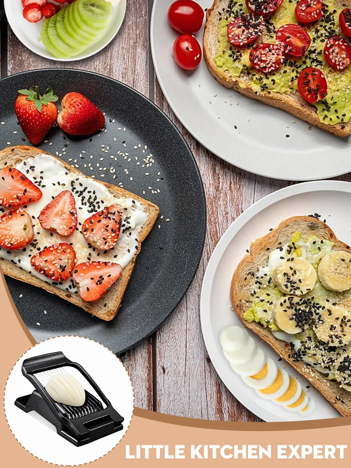 BIBURY Cortador de Huevos de Aluminio con Alambres de Acero Inoxidable Apto para Lavavajillas