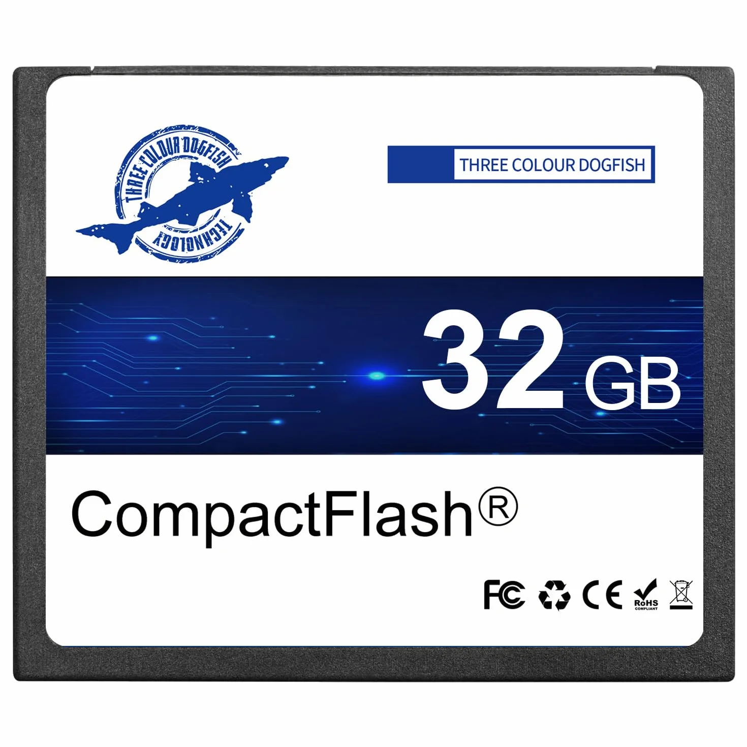 Dogfish Tarjeta de Memoria CompactFlash 32GB 400X, CF Memory Card para Cámaras Antiguas DSLR, Alta Velocidad de Transferencia